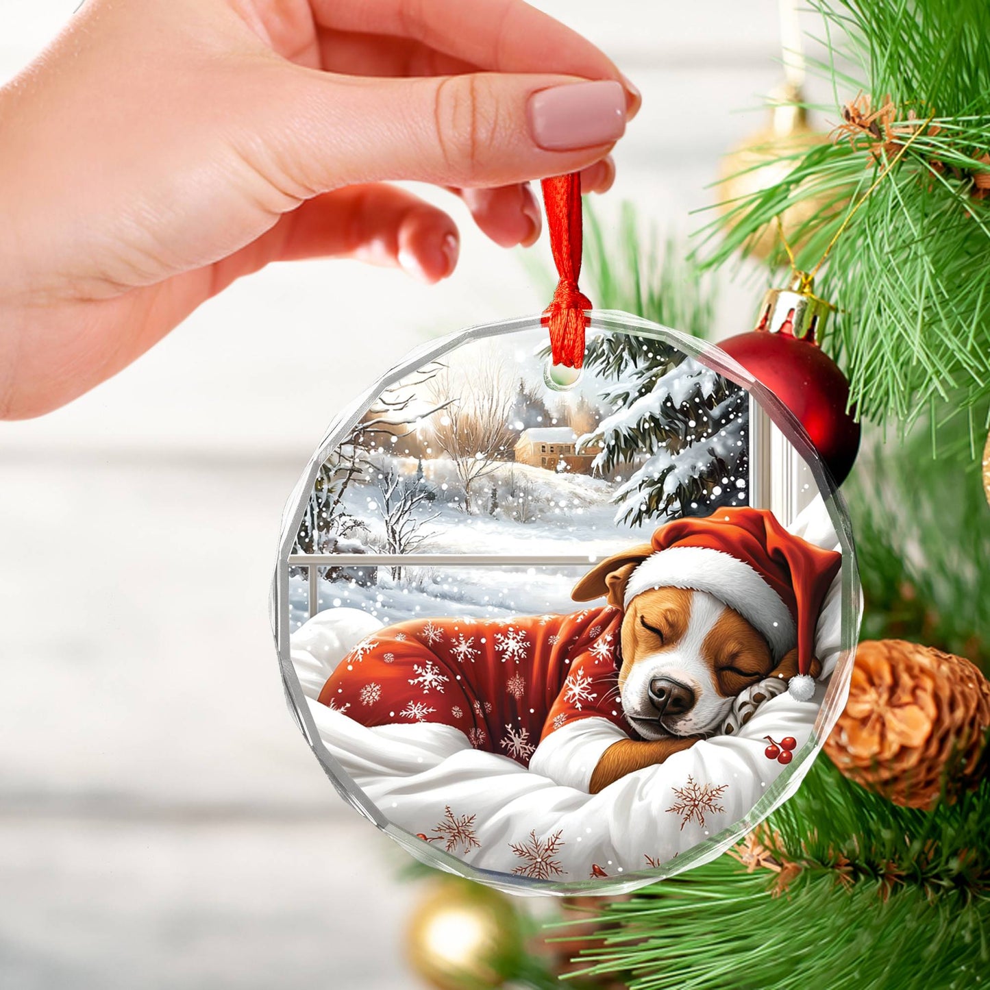 Staffordshire Bull Terrier Dog Sleeping In Bed Design 1