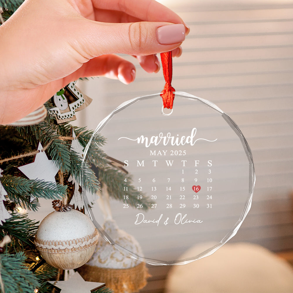 Personalized First Christmas Custom Date Married Couple