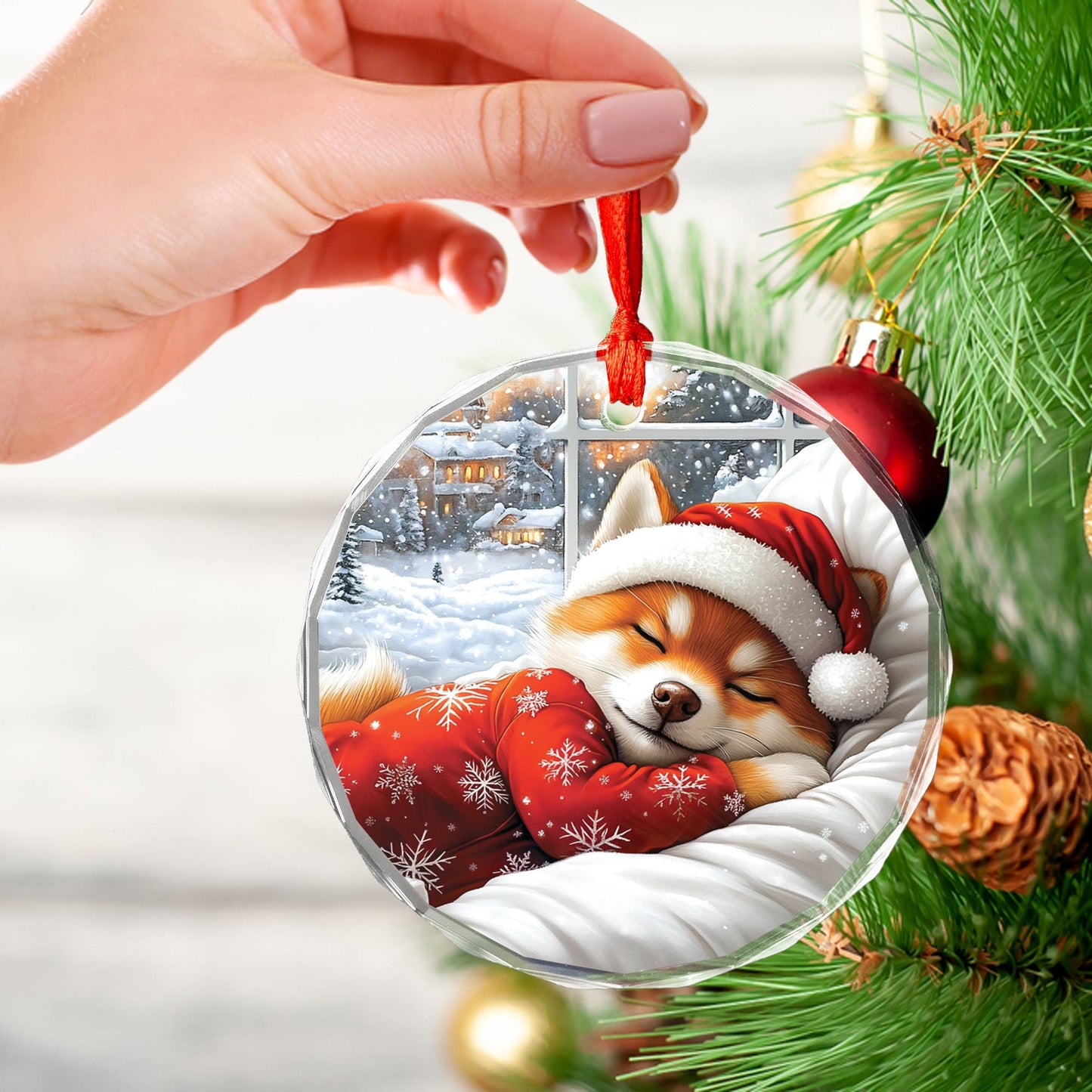 Shiba Inu Dog Sleeping In Bed Design 1