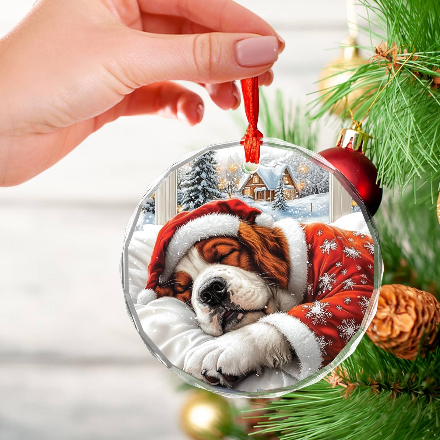 Saint Bernard Dog Sleeping In Bed Design 2