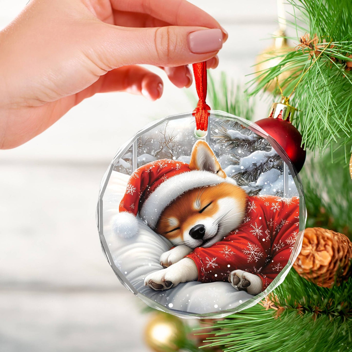 Shiba Inu Dog Sleeping In Bed Design 3