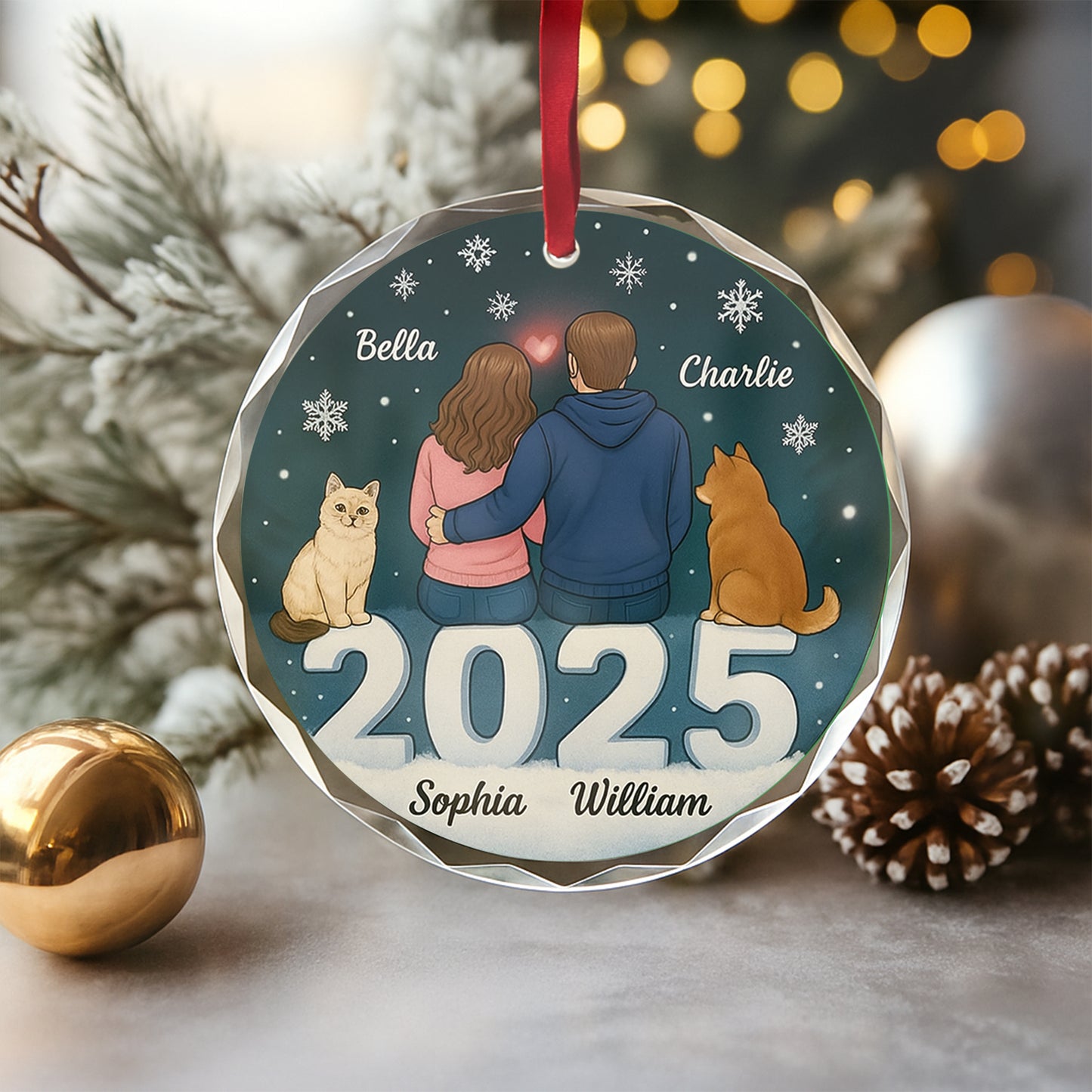 Christmas Couple Dog Cat