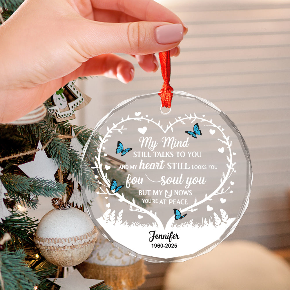 My Heart Still Looks For You - Personalized Customization Glass Ornament2
