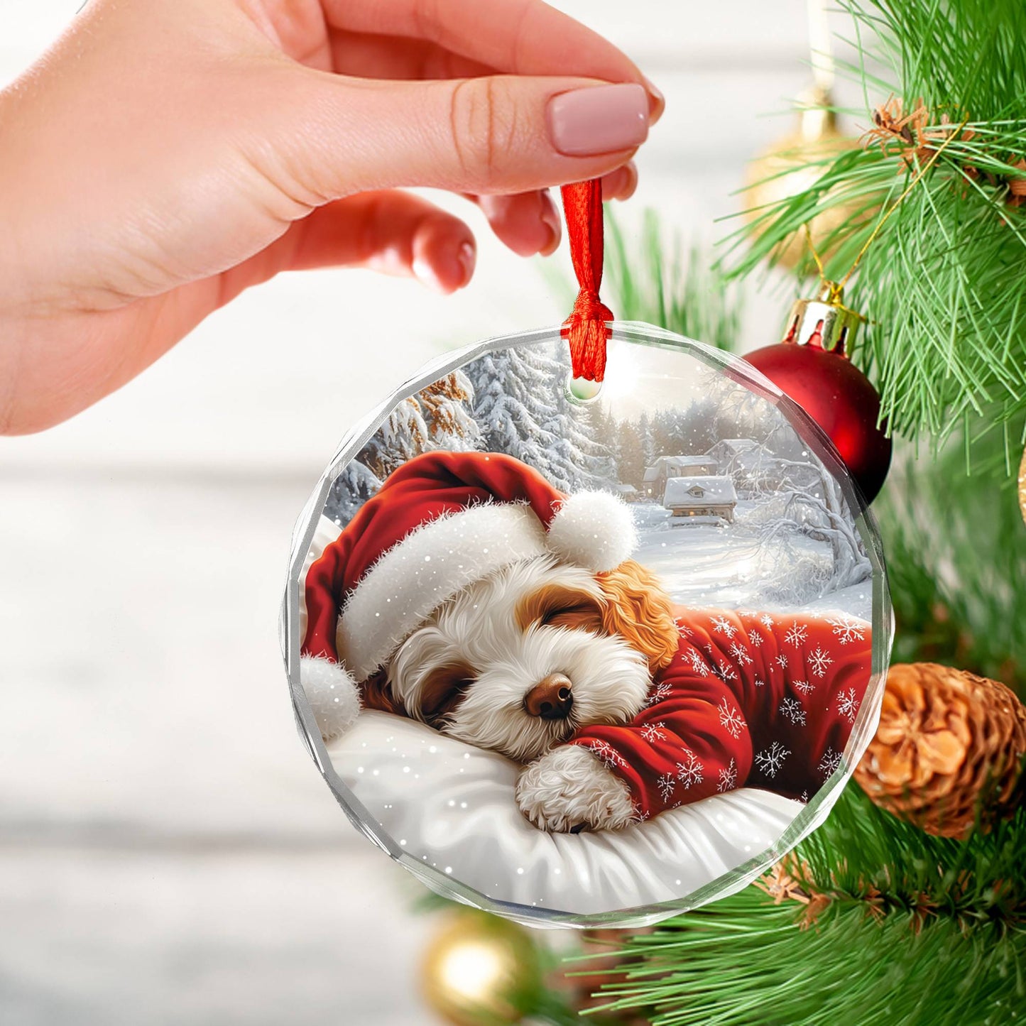 Poodle Dog Sleeping In Bed Design 2