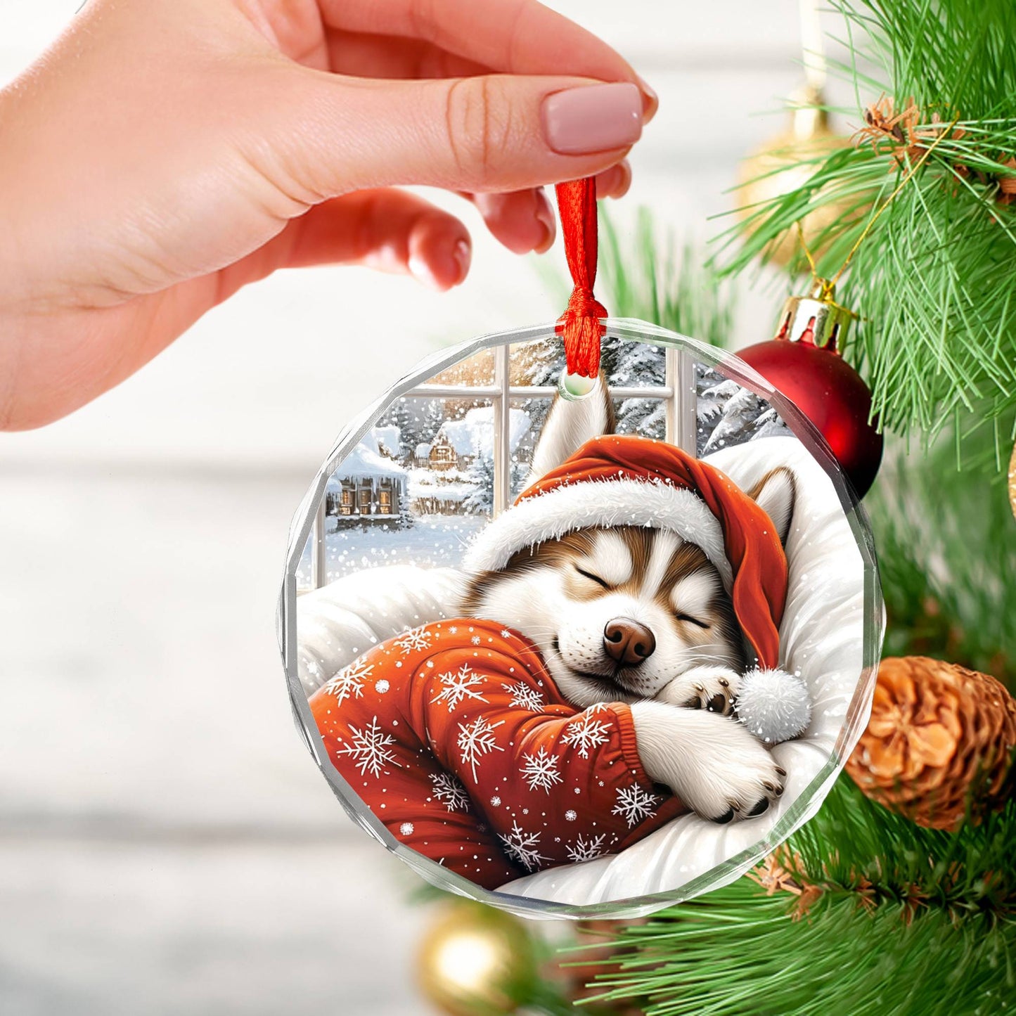 Siberian Husky Dog Alpaca Sleeping In Bed Design 3