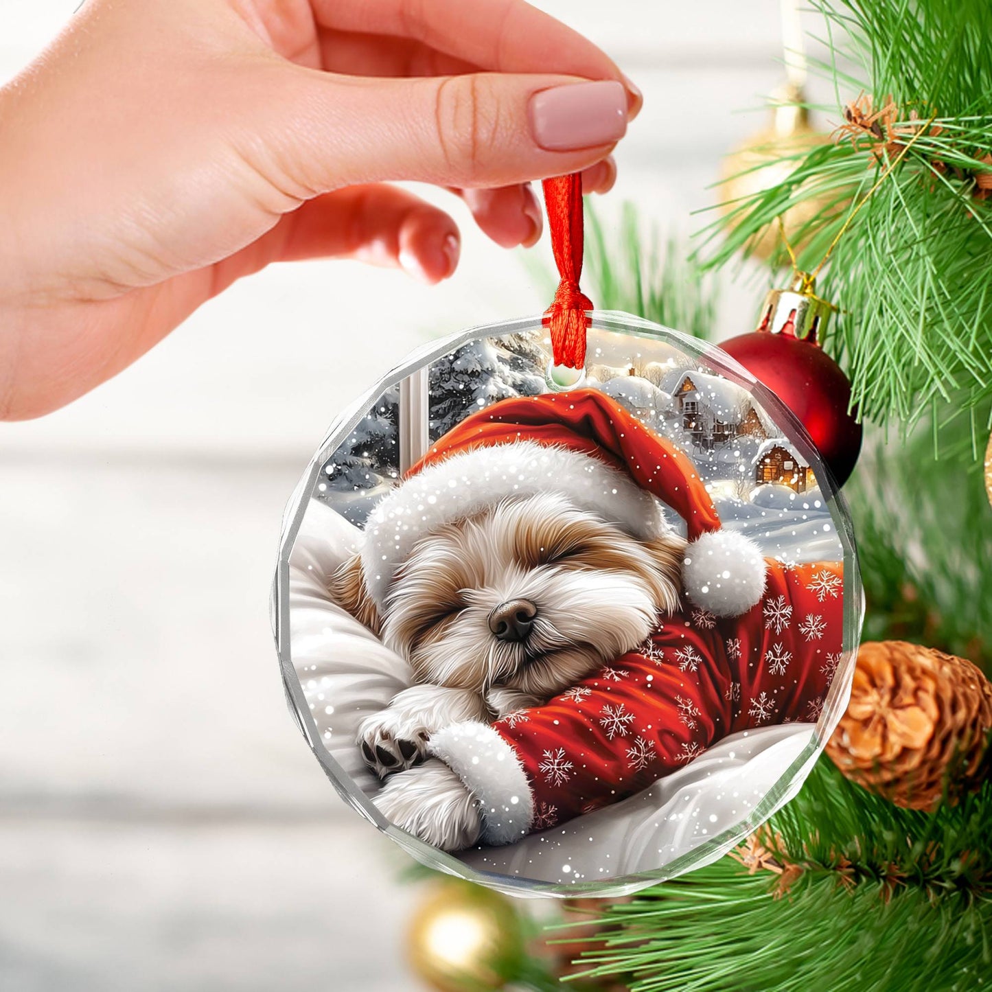 Maltese Dog Sleeping In Bed Design 2