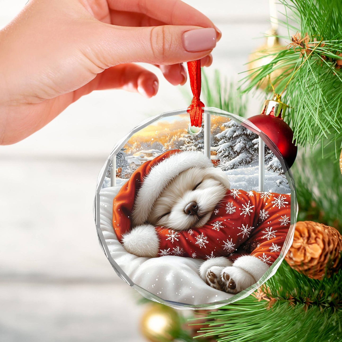 Maltese Dog Sleeping In Bed Design 1