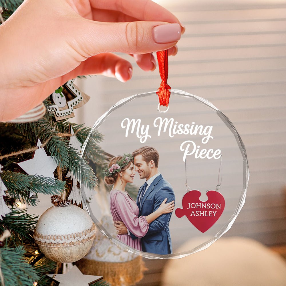 My Missing Piece Christmas Couple Hugging Kissing