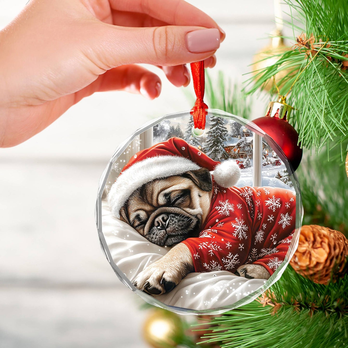 Pug Dog Sleeping In Bed Design 2