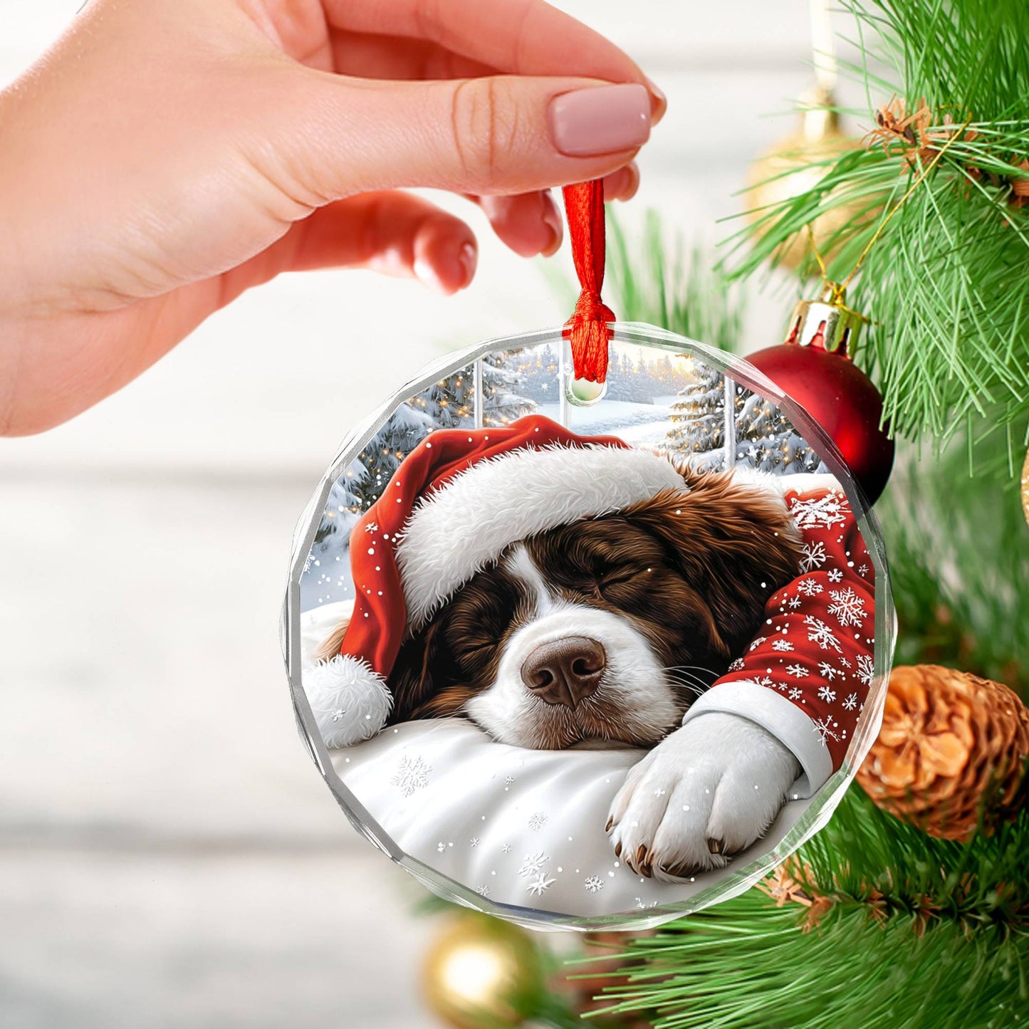 Newfoundland Dog Sleeping In Bed Design 1