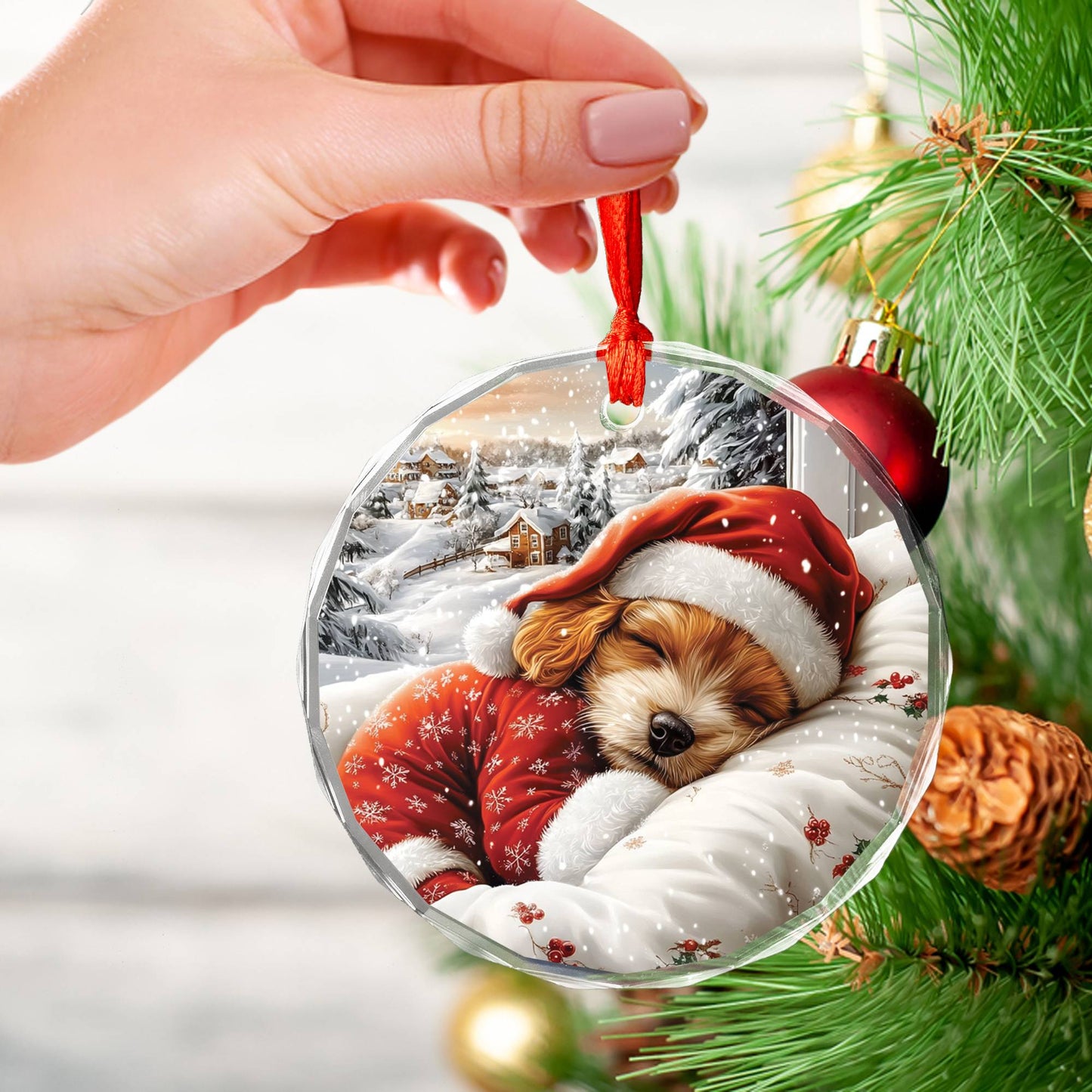 Poodle Dog Sleeping In Bed Design 4