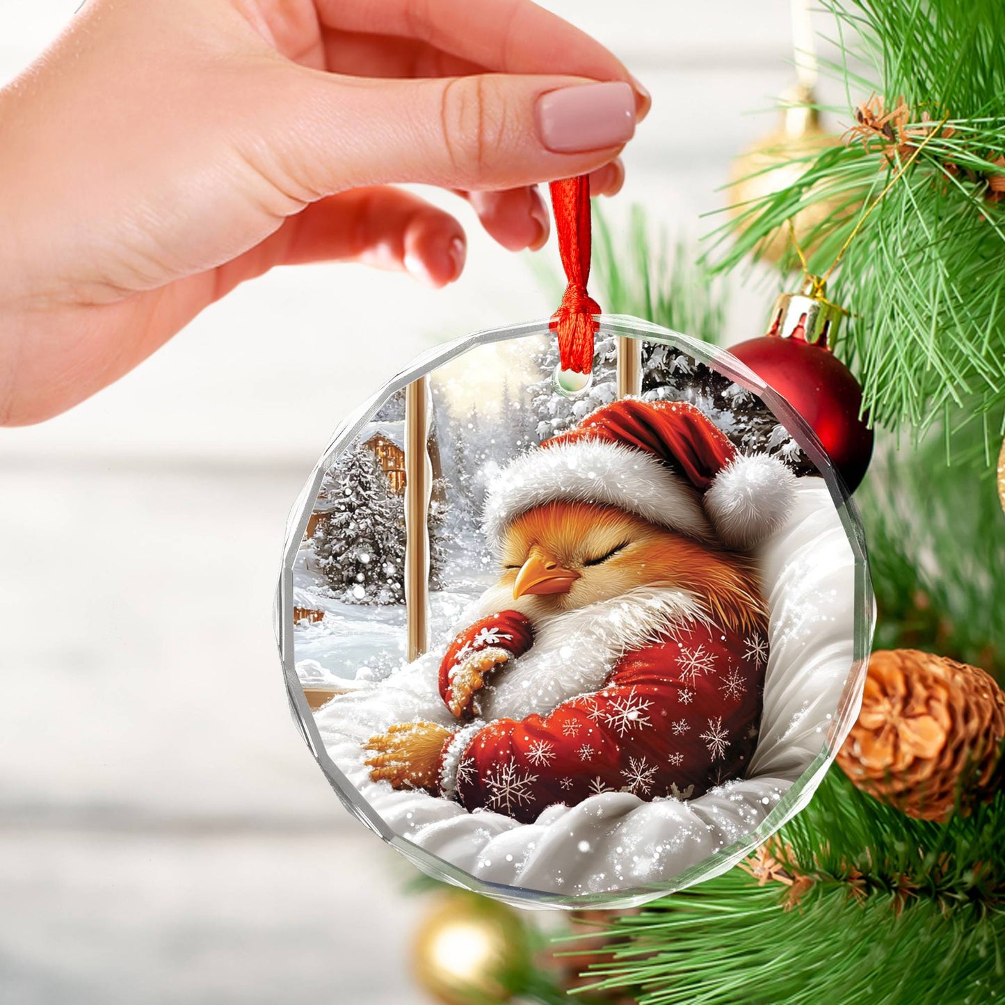 Rooster Sleeping In Bed Design 1