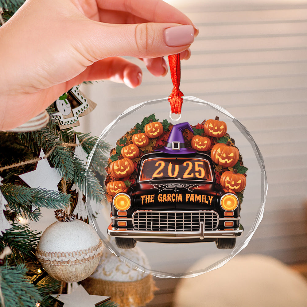 A Spooky Ride With Your Family Names, Personalized Ornament2