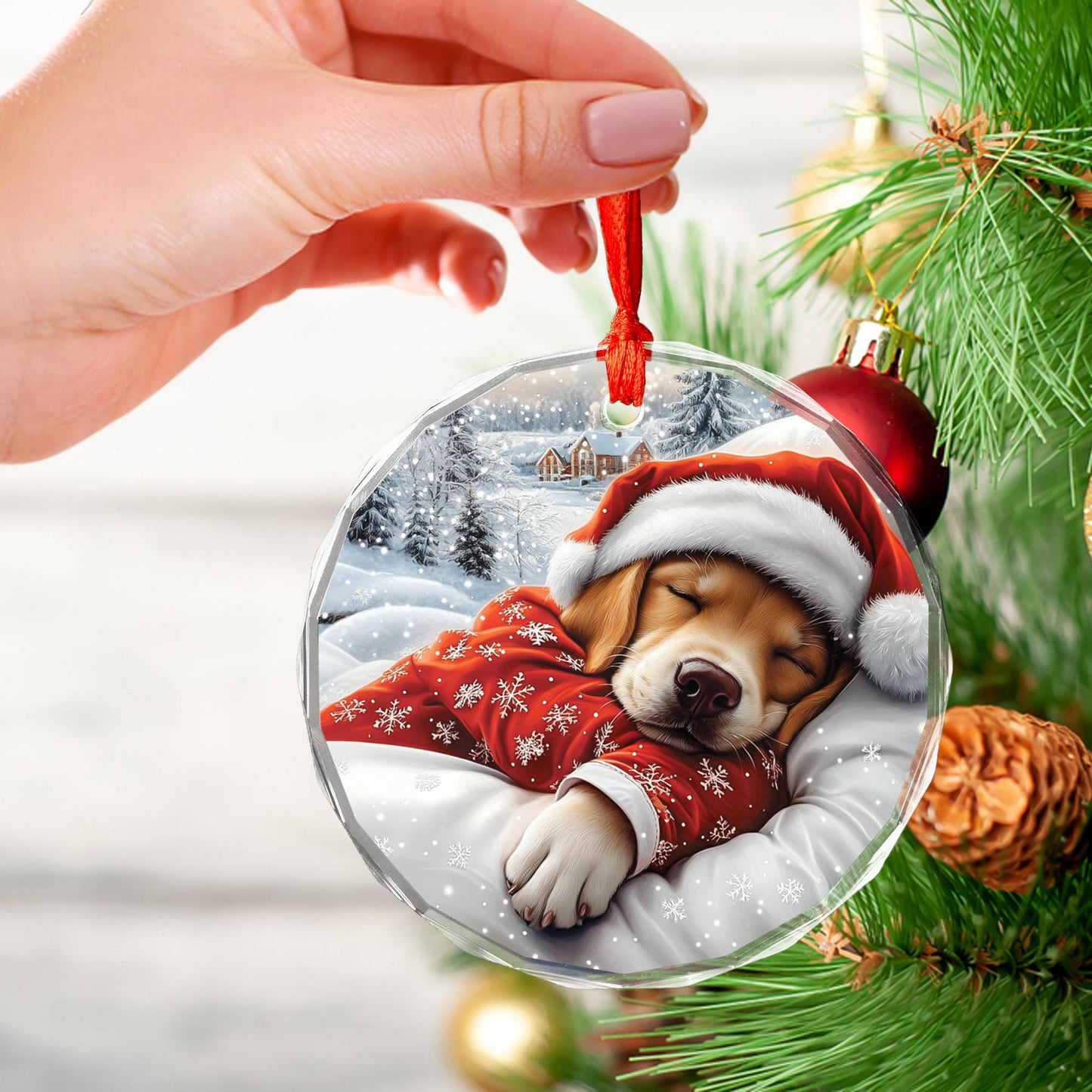 Labrador Retriever Dog Sleeping In Bed Design 3