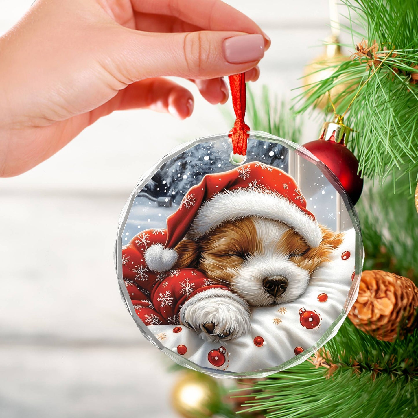 Poodle Dog Sleeping In Bed Design 1