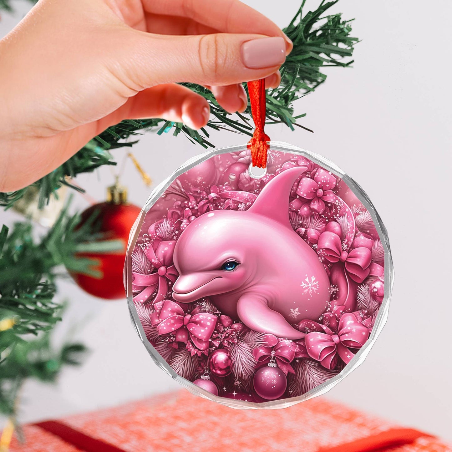 Dolphin Pink Christmas Design