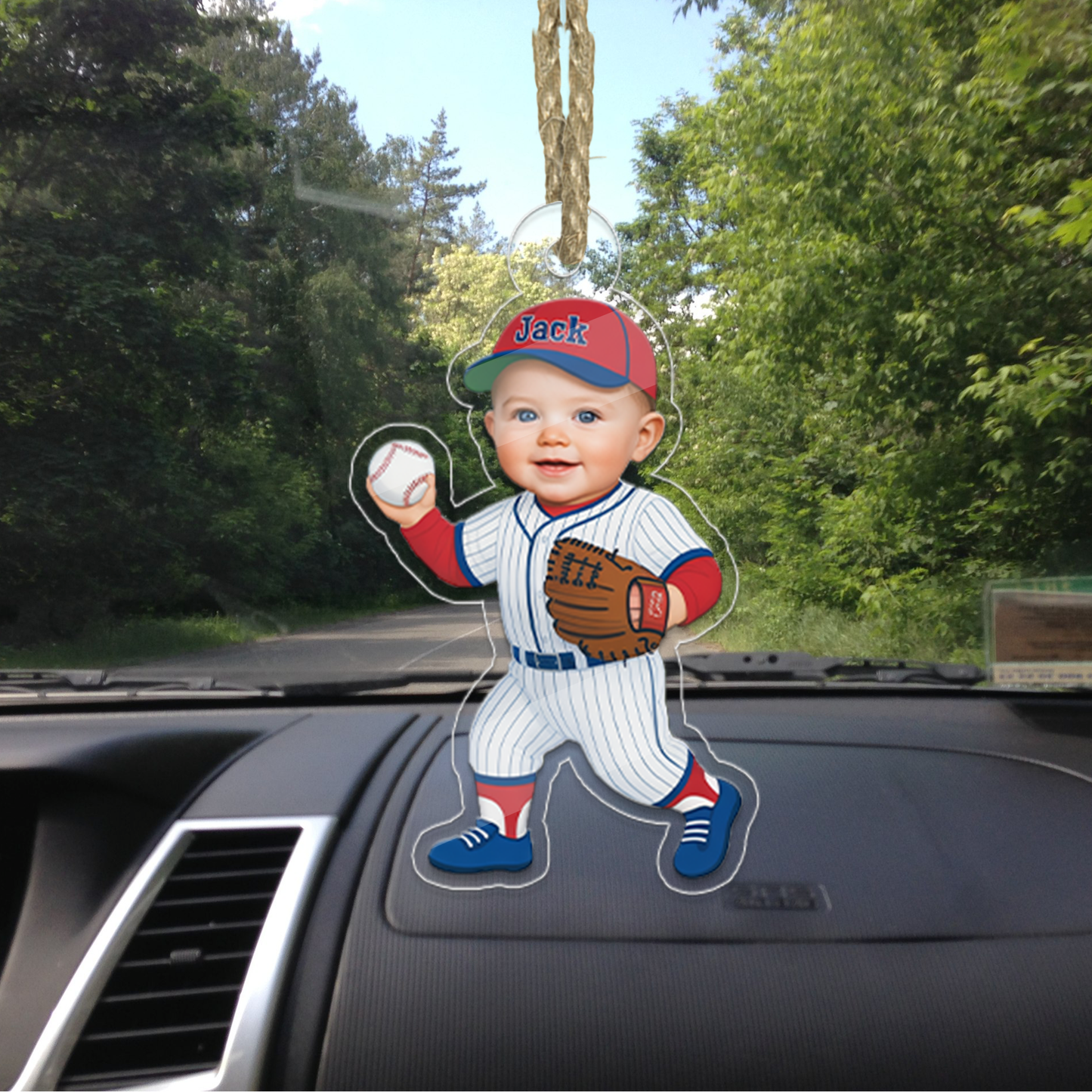 Custom Photo Baby Baseball Ornament, Personalized Baby Baseball Keepsake, Engraved Baseball Gift, Custom Photo Gift