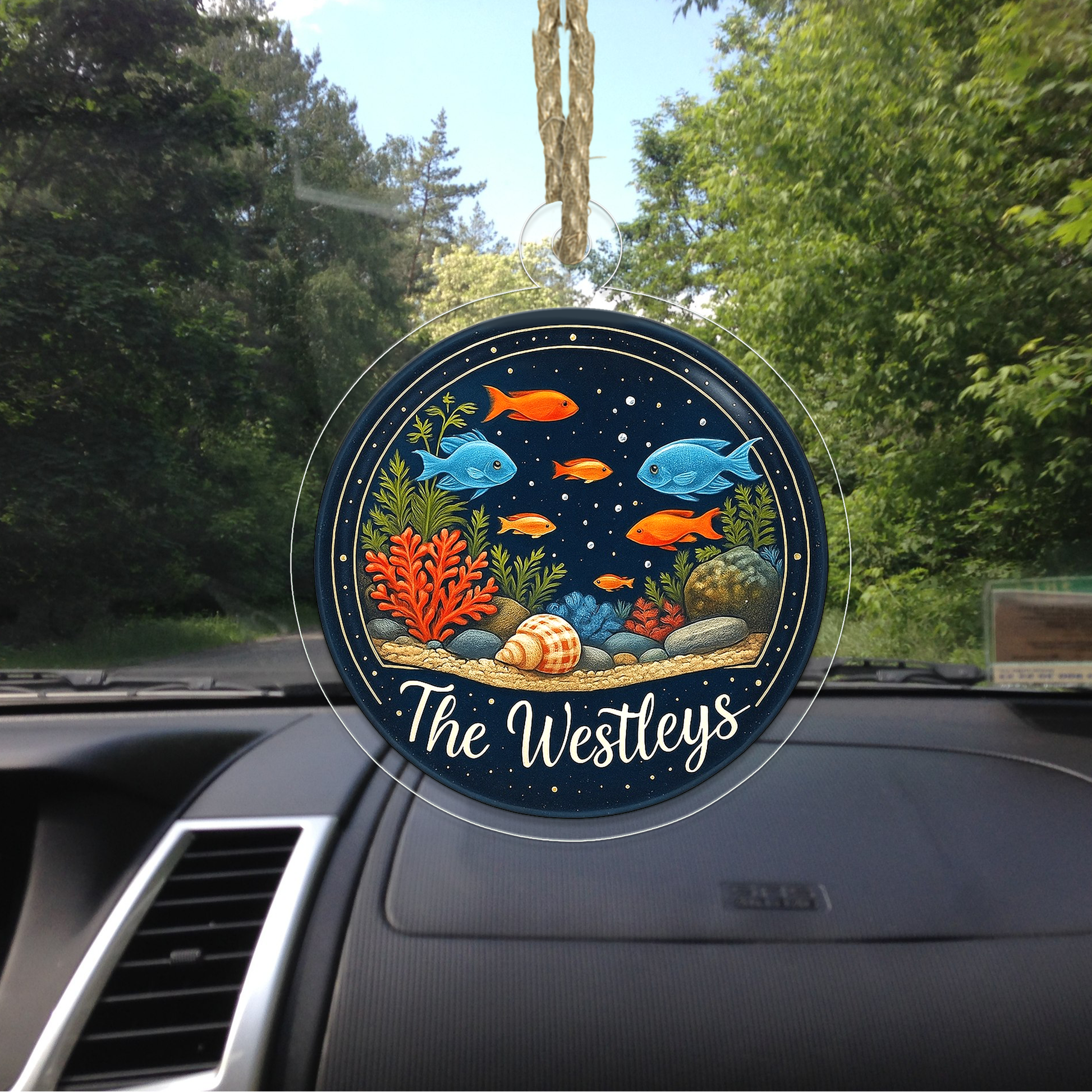 Personalized Dark Ocean Christmas Ornament, Personalized Under the Sea Ocean Ornaments, Holiday Gift, Marine Gift