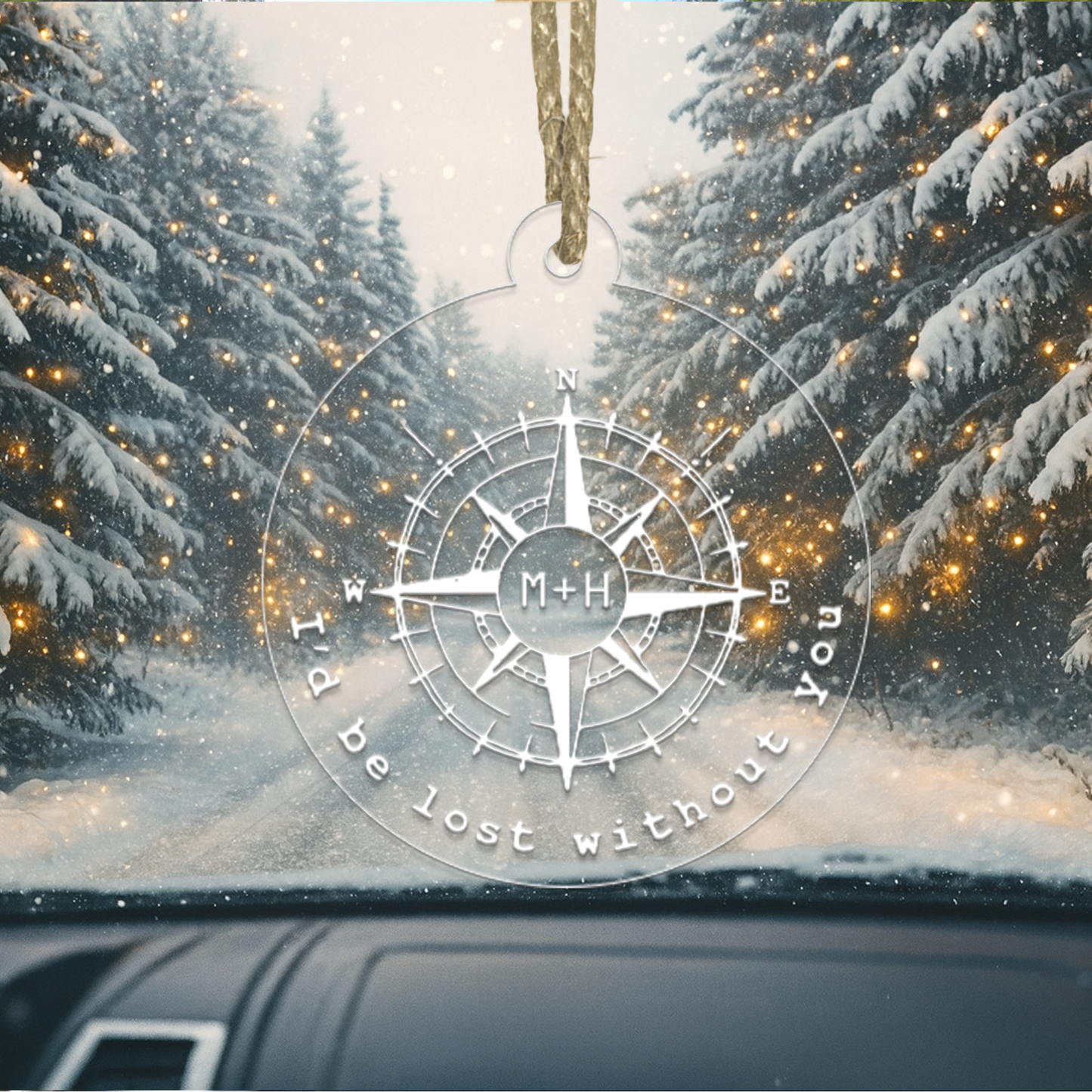 Custom Name Couple Compass Design