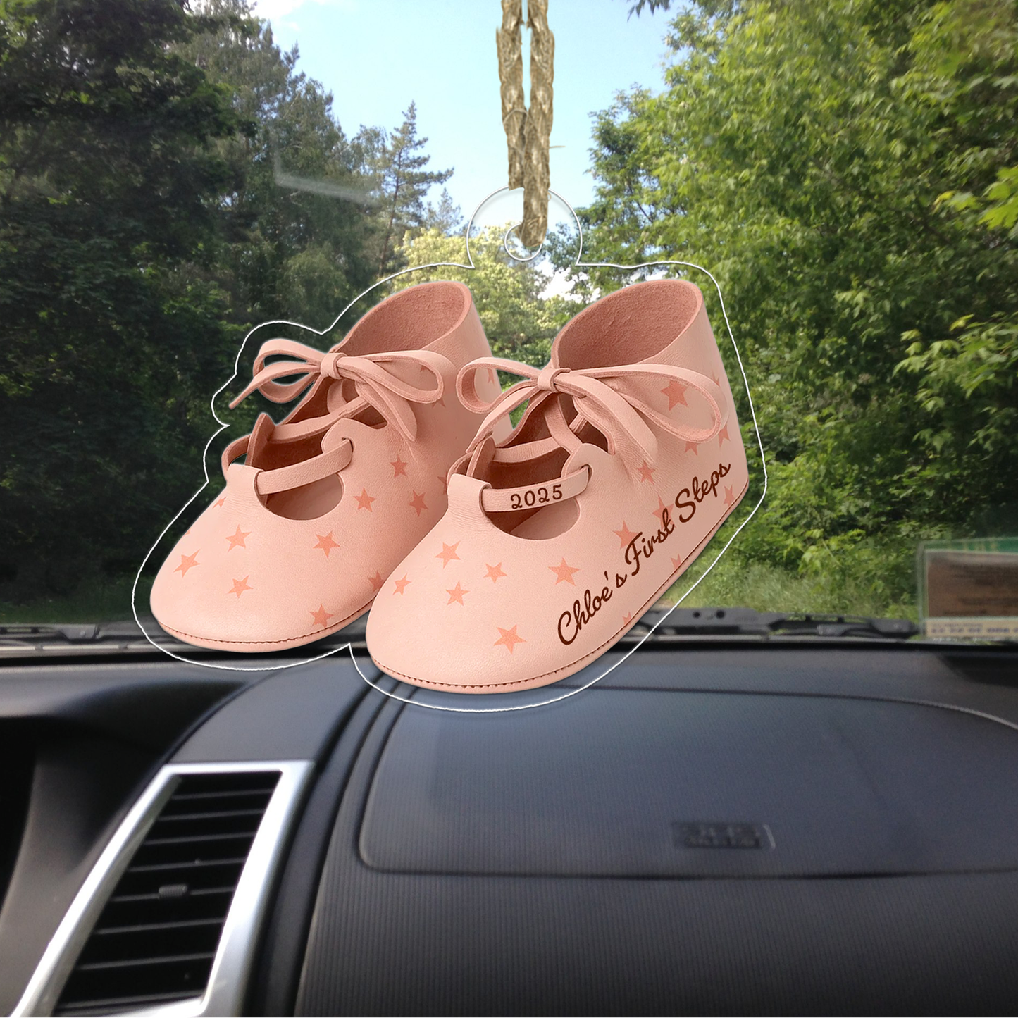 Baby First Steps First Christmas Personalized Flat Acrylic Ornament