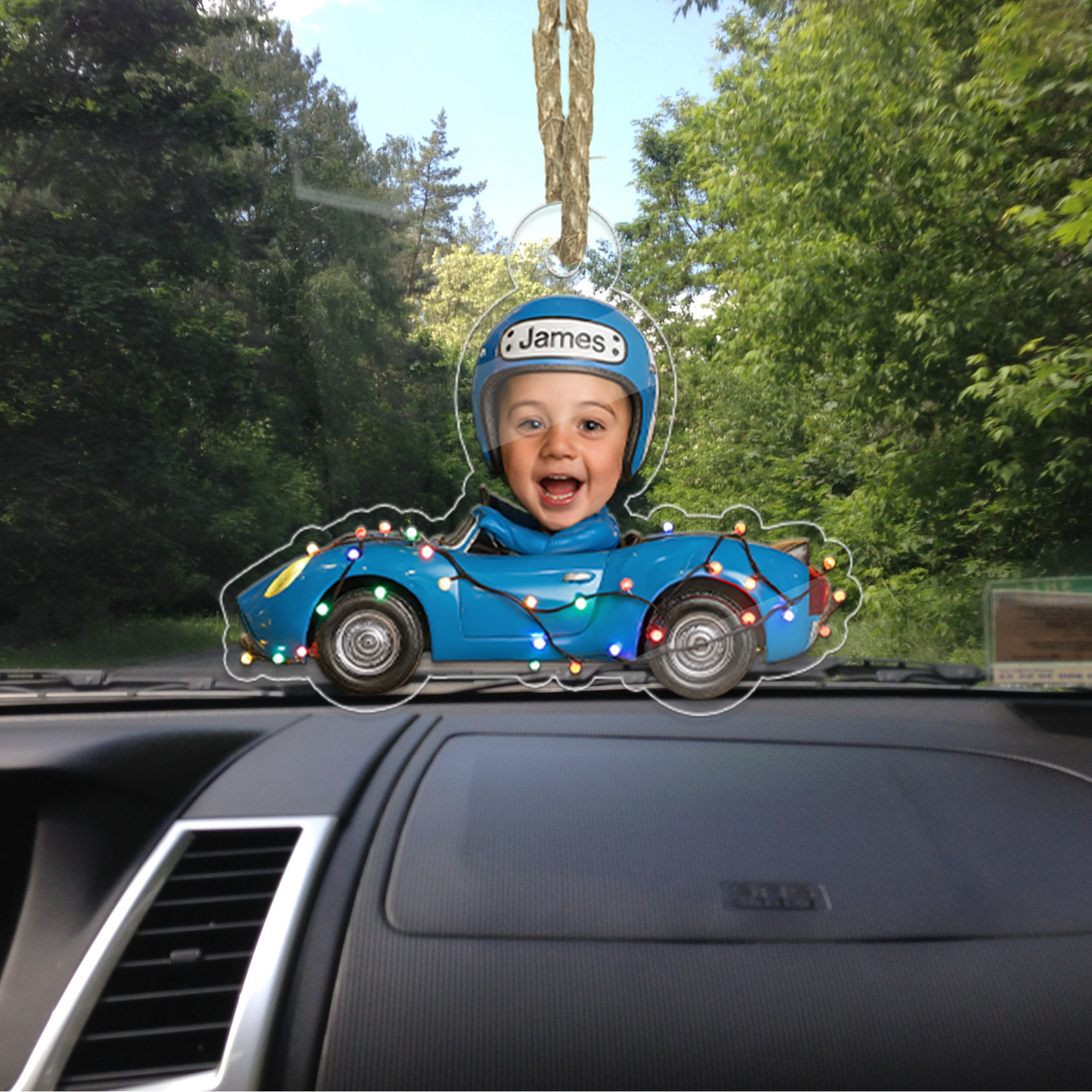 Custom Photo Drive Car Acrylic Ornament, Funny Christmas Ornament, Custom Face Picture Ornament, Christmas Tree Decor