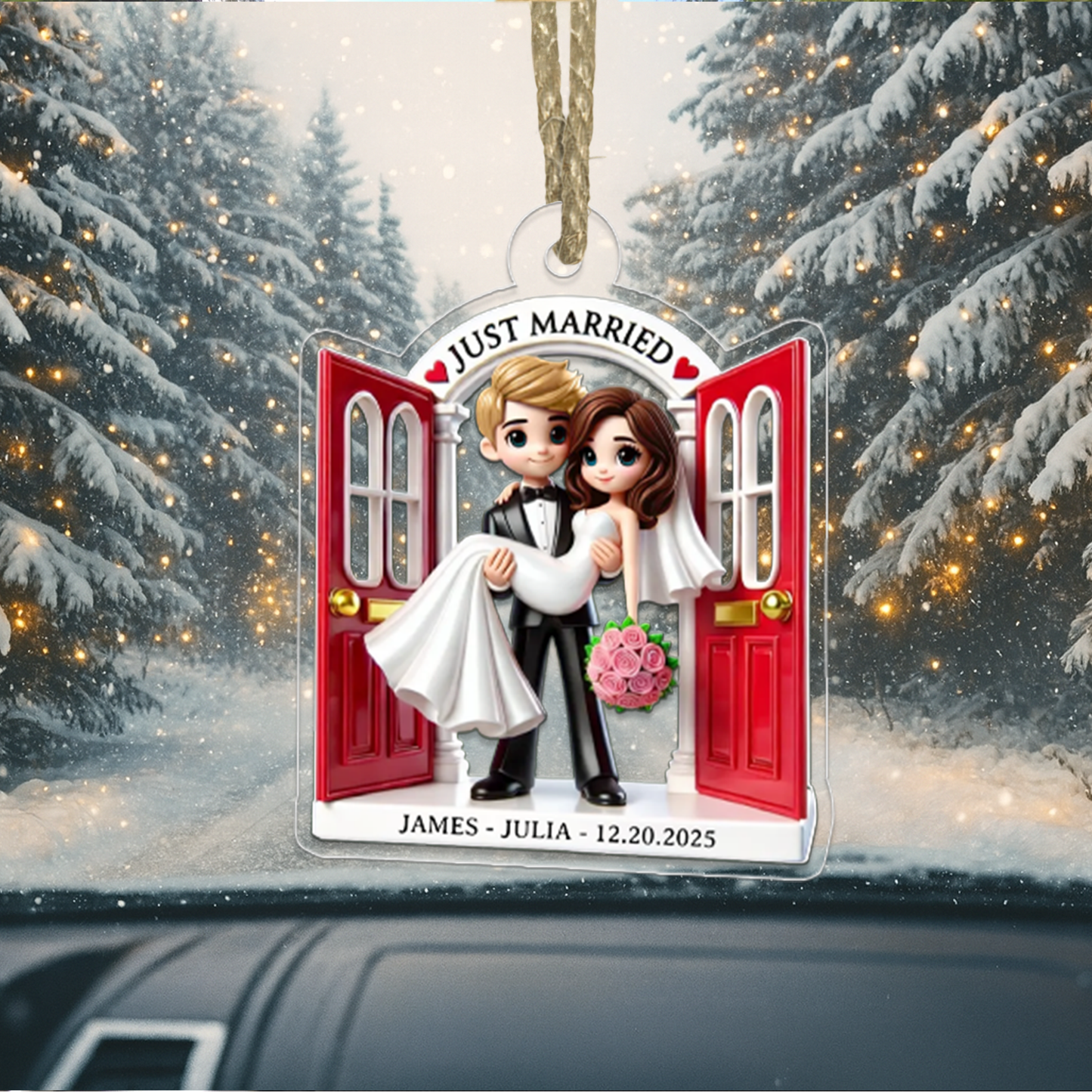 Custom Name Couple Just Marrided