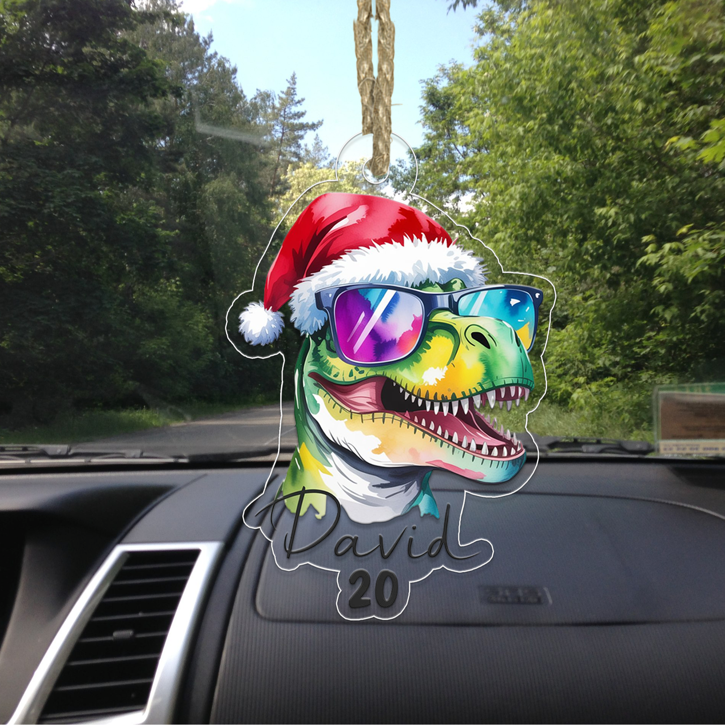 Custom Name Christmas Dinosaur