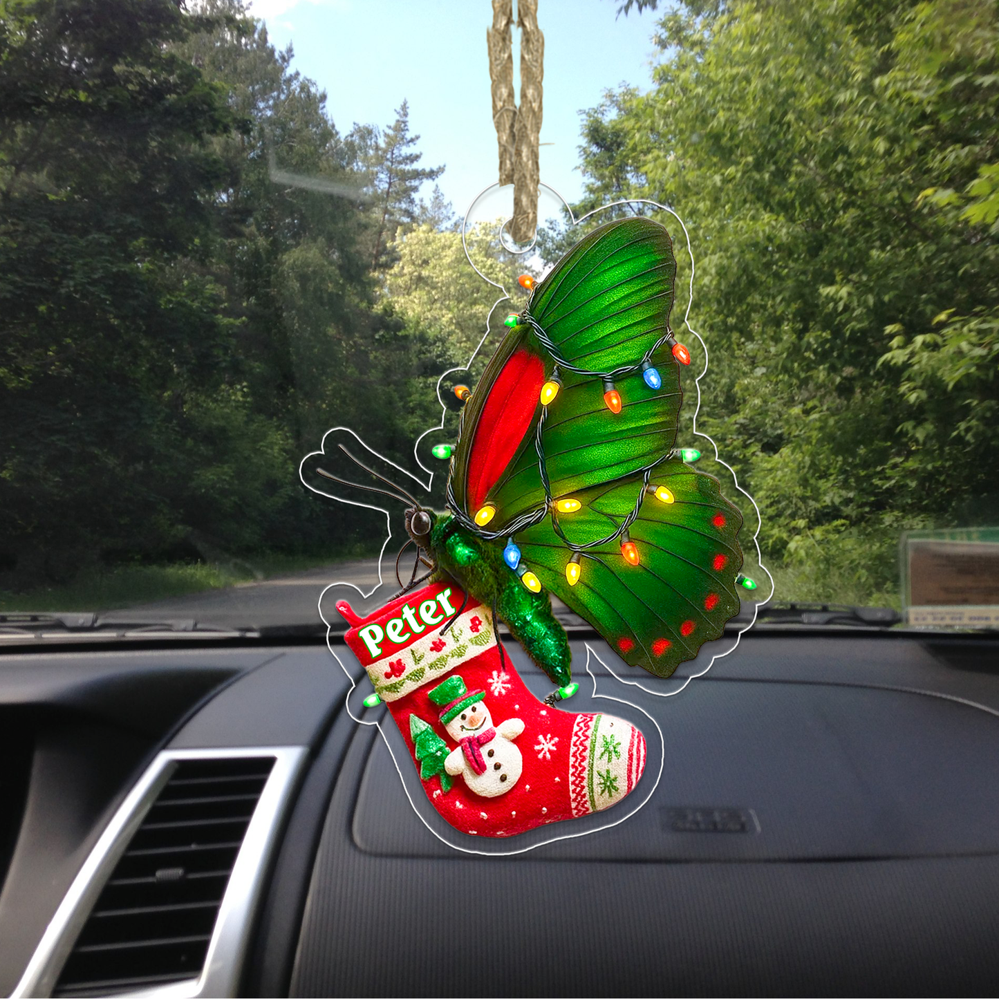 Custom Name Butterfly Christmas Sock