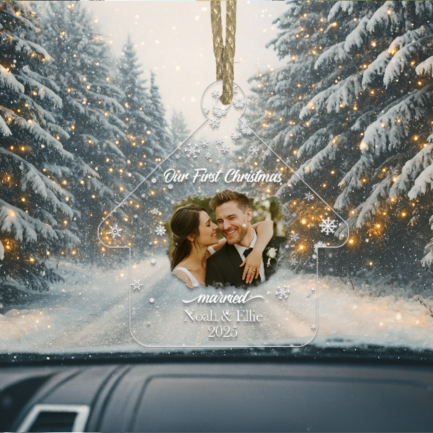 Custom Photo And Name Bride And Groom Married