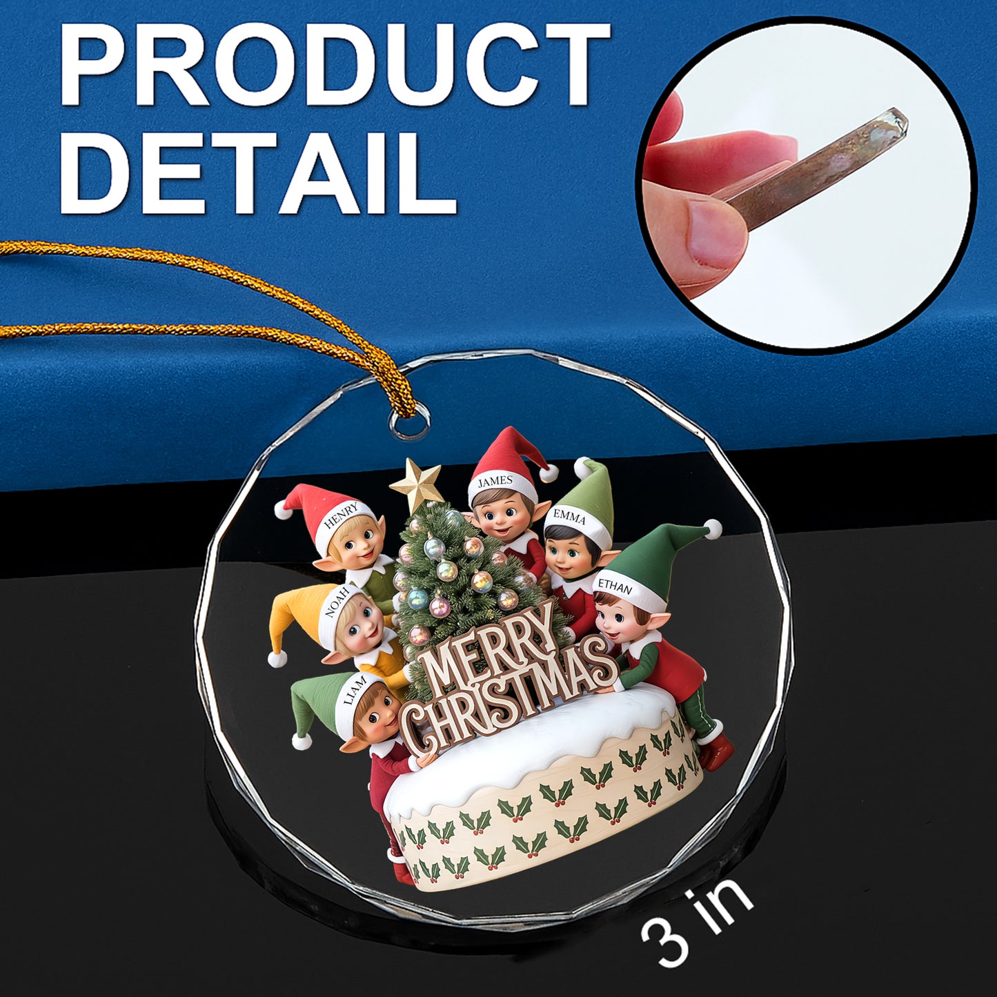 Personalize Xmas Family member name ornament