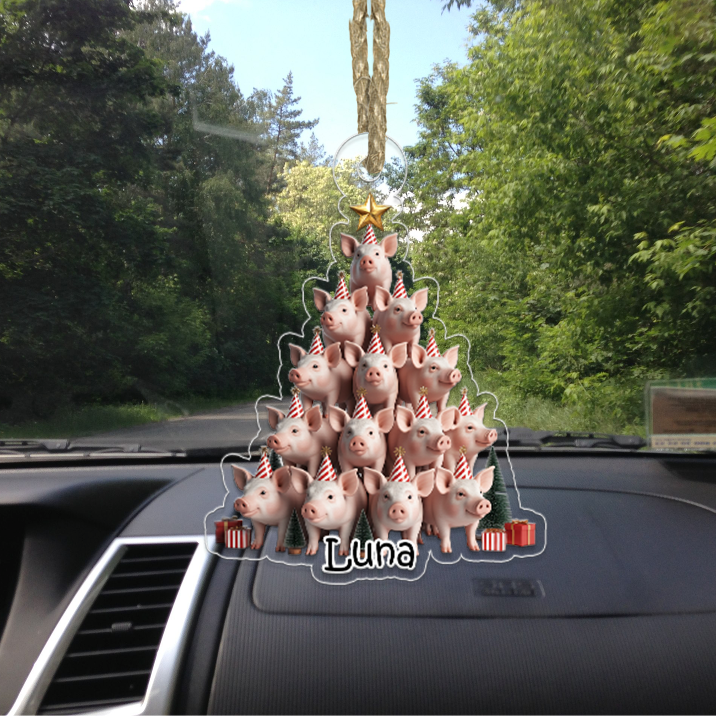 Custom Name Pig Xmas Tree