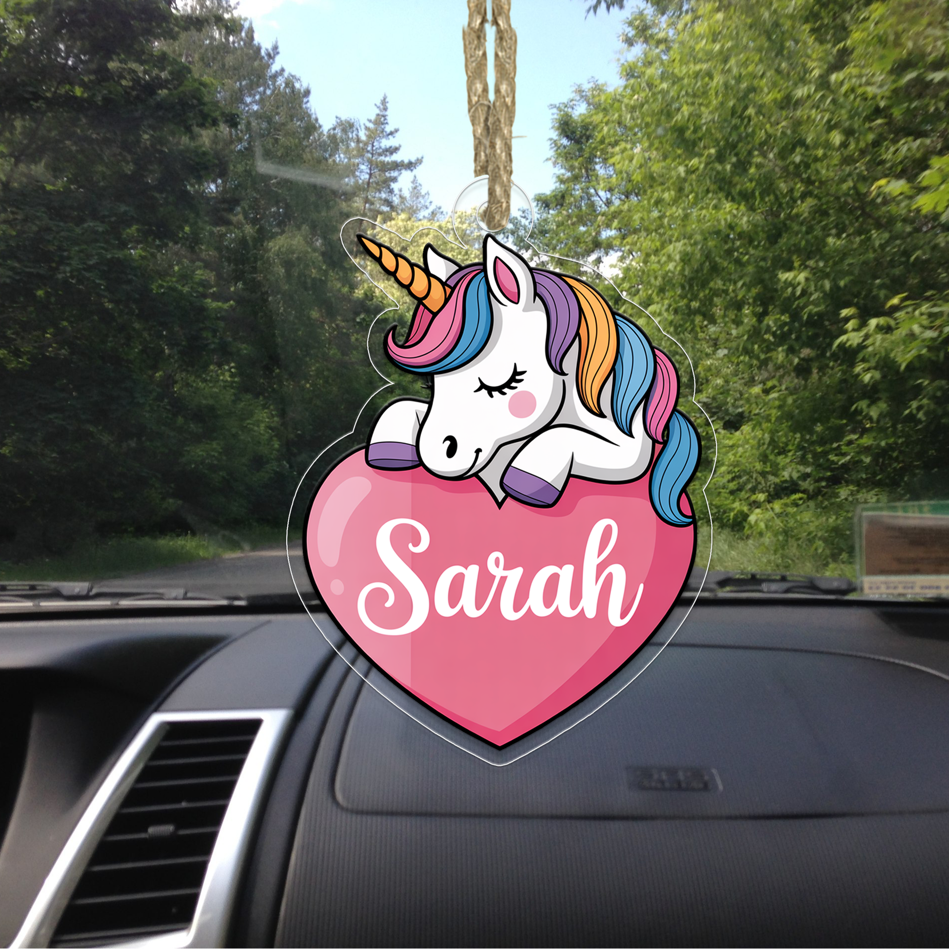 Personalized Cute Unicorn In Heart Ornament, Little Princess Ornament Gift For Girls, Christmas Decor, Unicorn Lover Gift