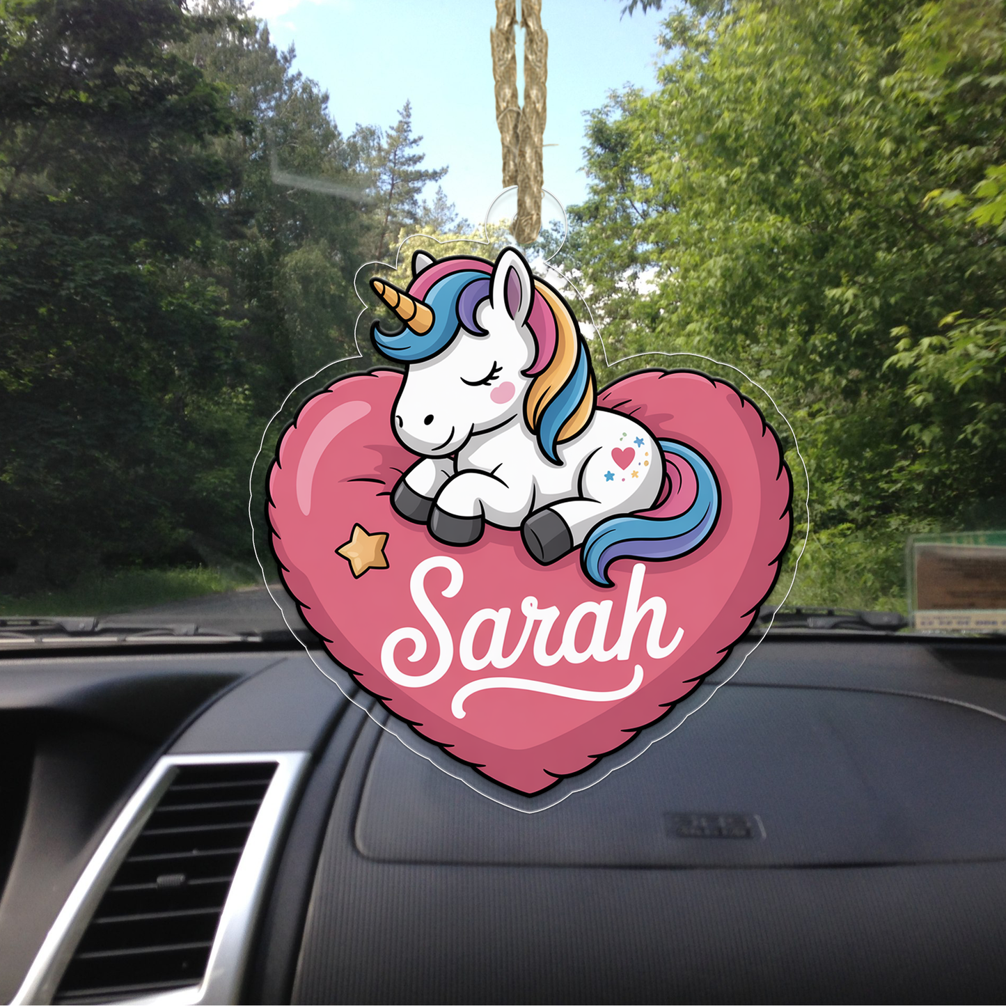 Personalized Cute Unicorn With Heart Ornament, Little Princess Ornament Gift For Girls, Christmas Decor, Unicorn Lover Gift