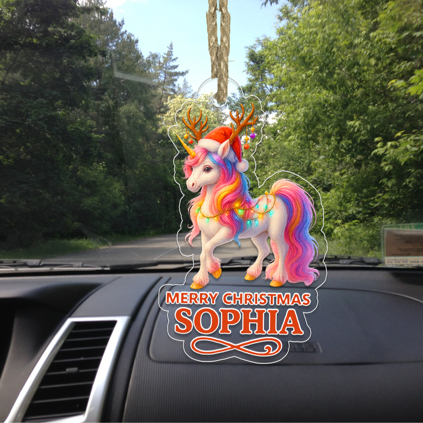 Custom Name Unicorn Merry Christmas