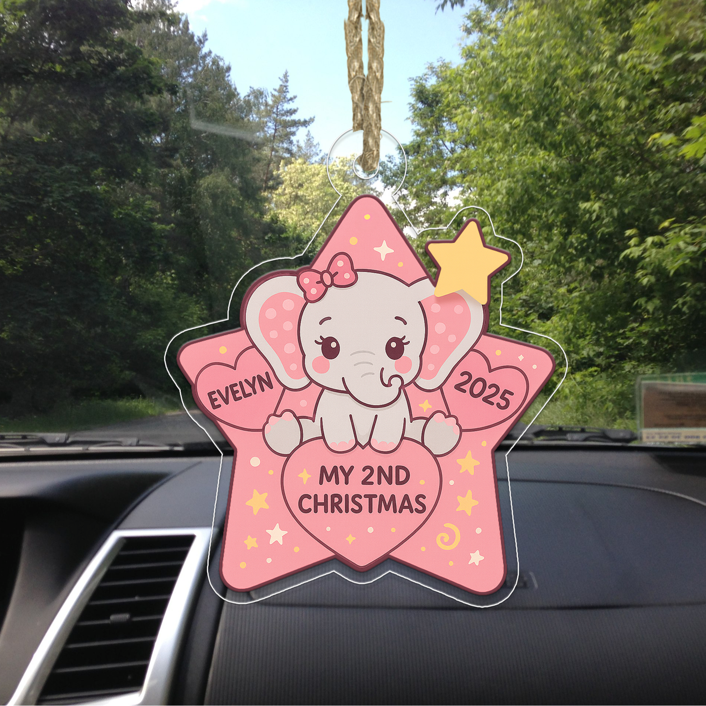 Personalized Elephant Ornament, Christmas Decor, Elephant Christmas Home Decor, Elephant Gift, Custom Kids Gift, Elephant Baby Shower