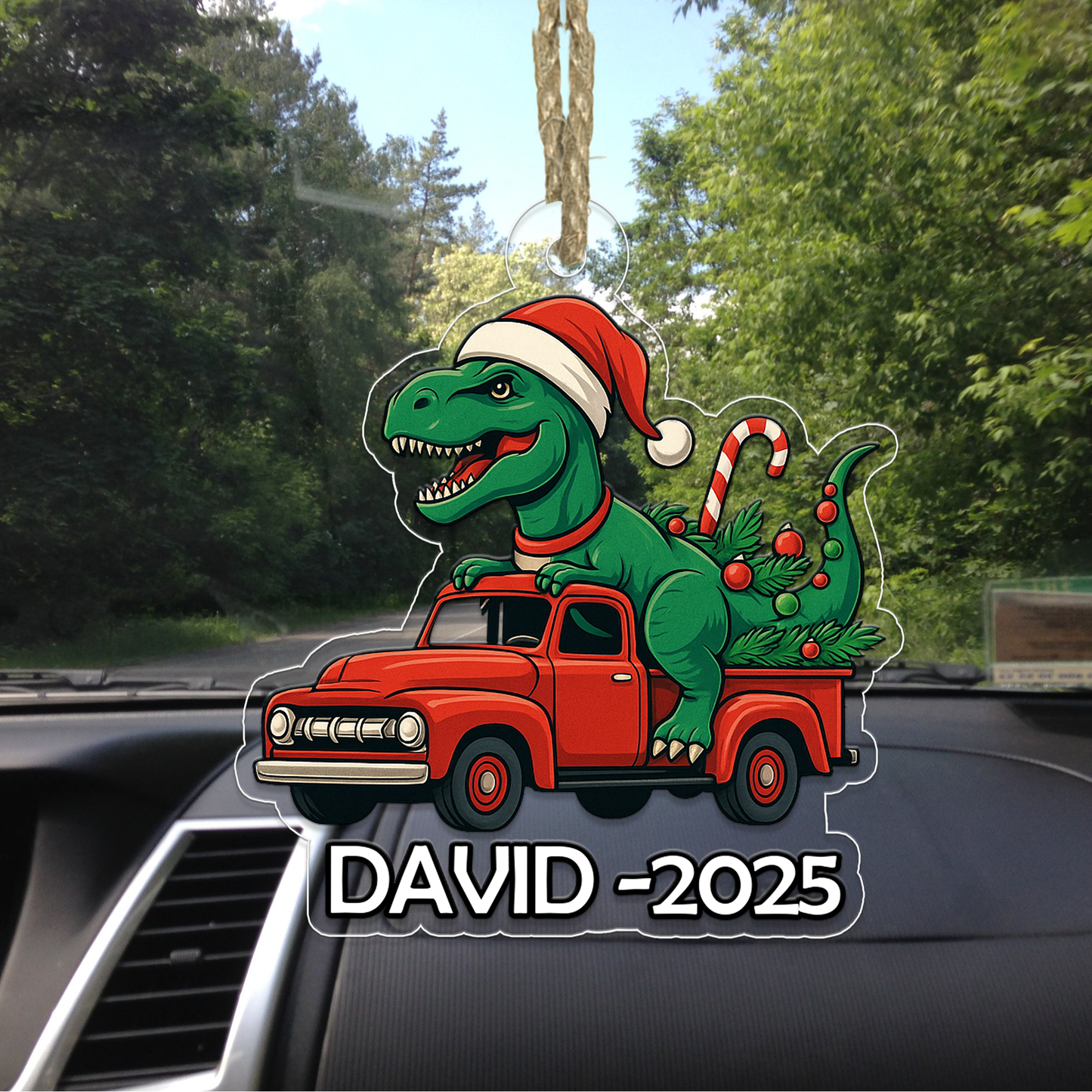 Custom Name Truck Boys Dinosaur Xmas
