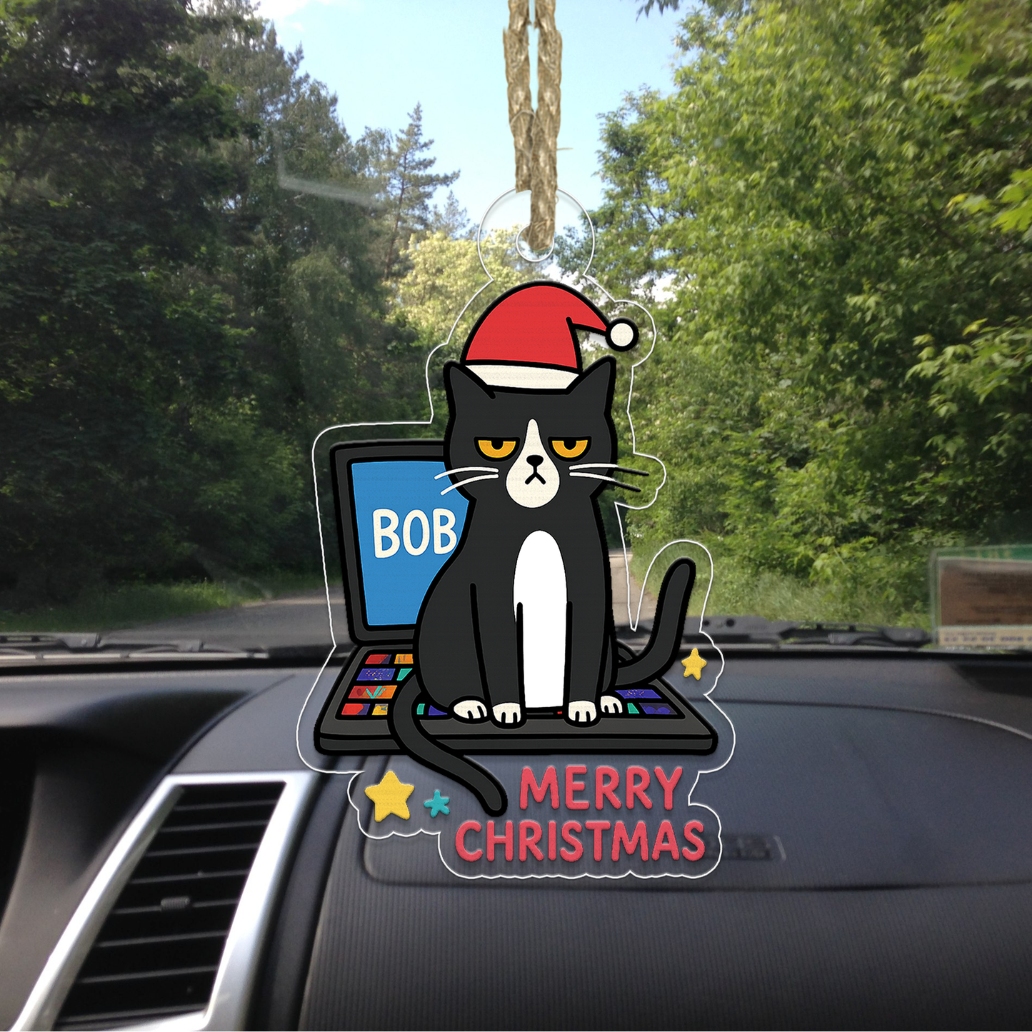 Personalized Cat Upset On Laptop Christmas Ornament, Christmas Decor, Cat Lover Gifts, Funny Ornament, Office Gift