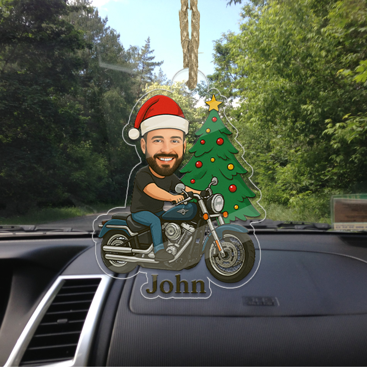 Custom Photo Motorbike Ornament, Unique Gift for Motorbike Lovers, Biker Christmas Ornament, Xmas Gift for Biker