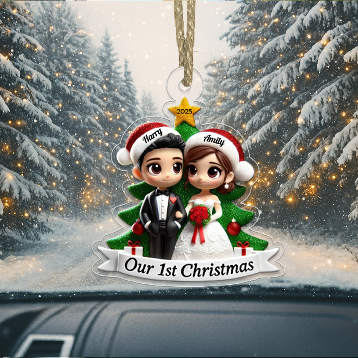 Custom Wedding Couple First Christmas