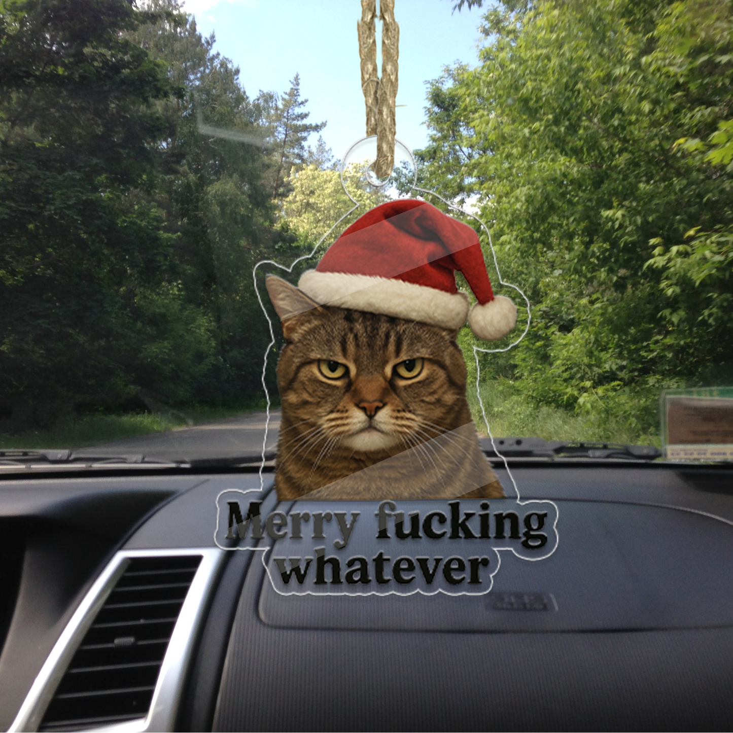 Custom Photo Cat Merry Whatever, Merry Fucking Christmas Keepsake, Funny Gifts for Best Friends, Funny Merry Xmas Ornament