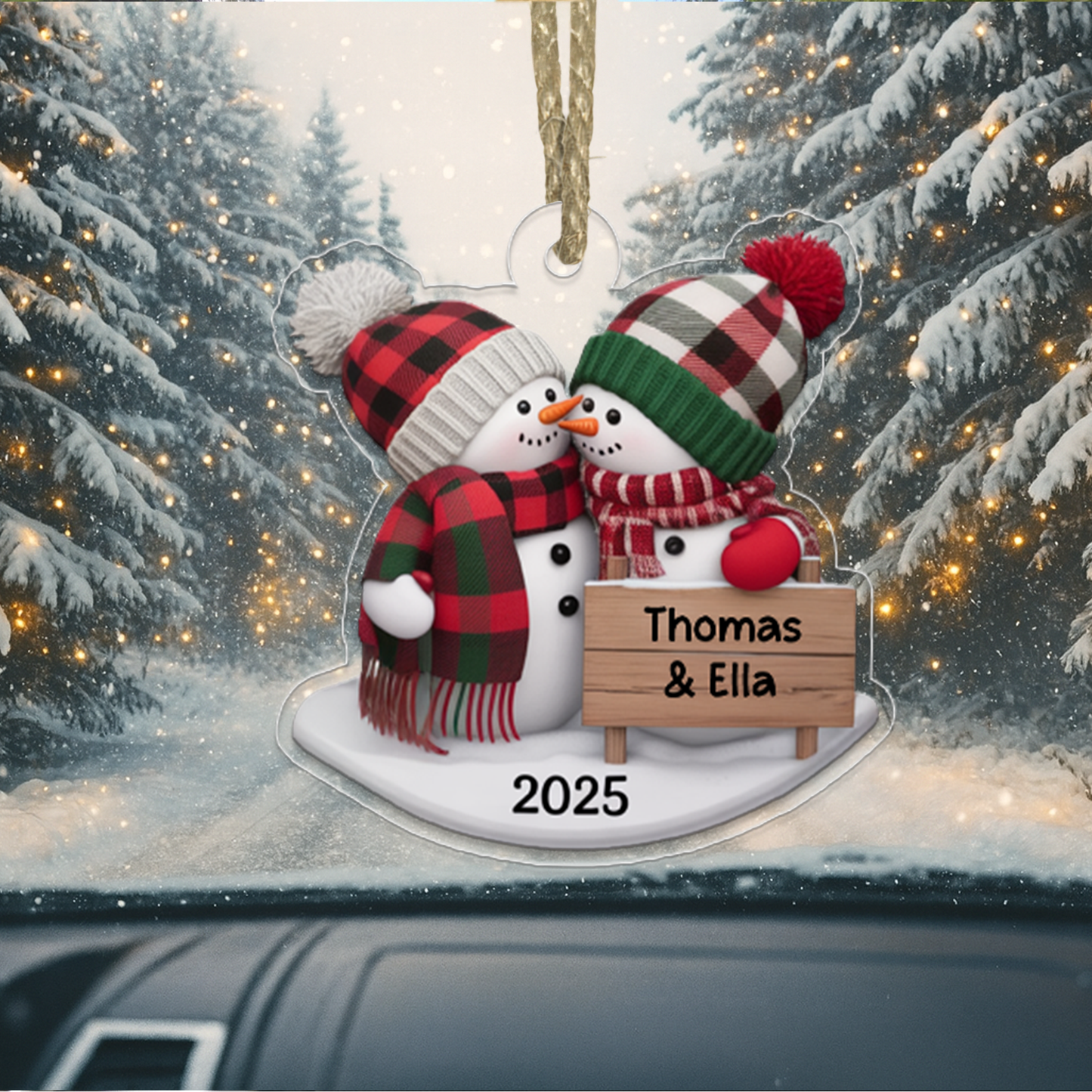 Custom Name Snow Couple