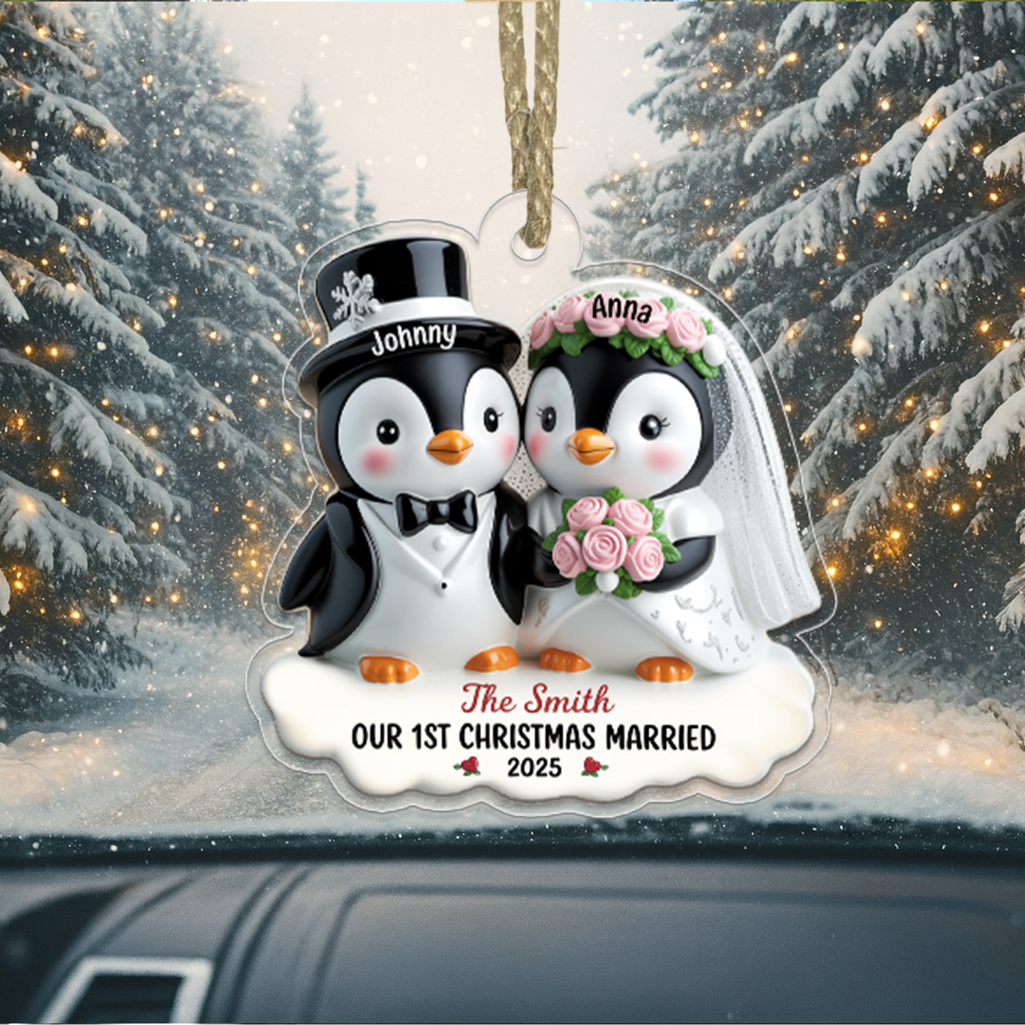 Custom Wedding Penguin Couple