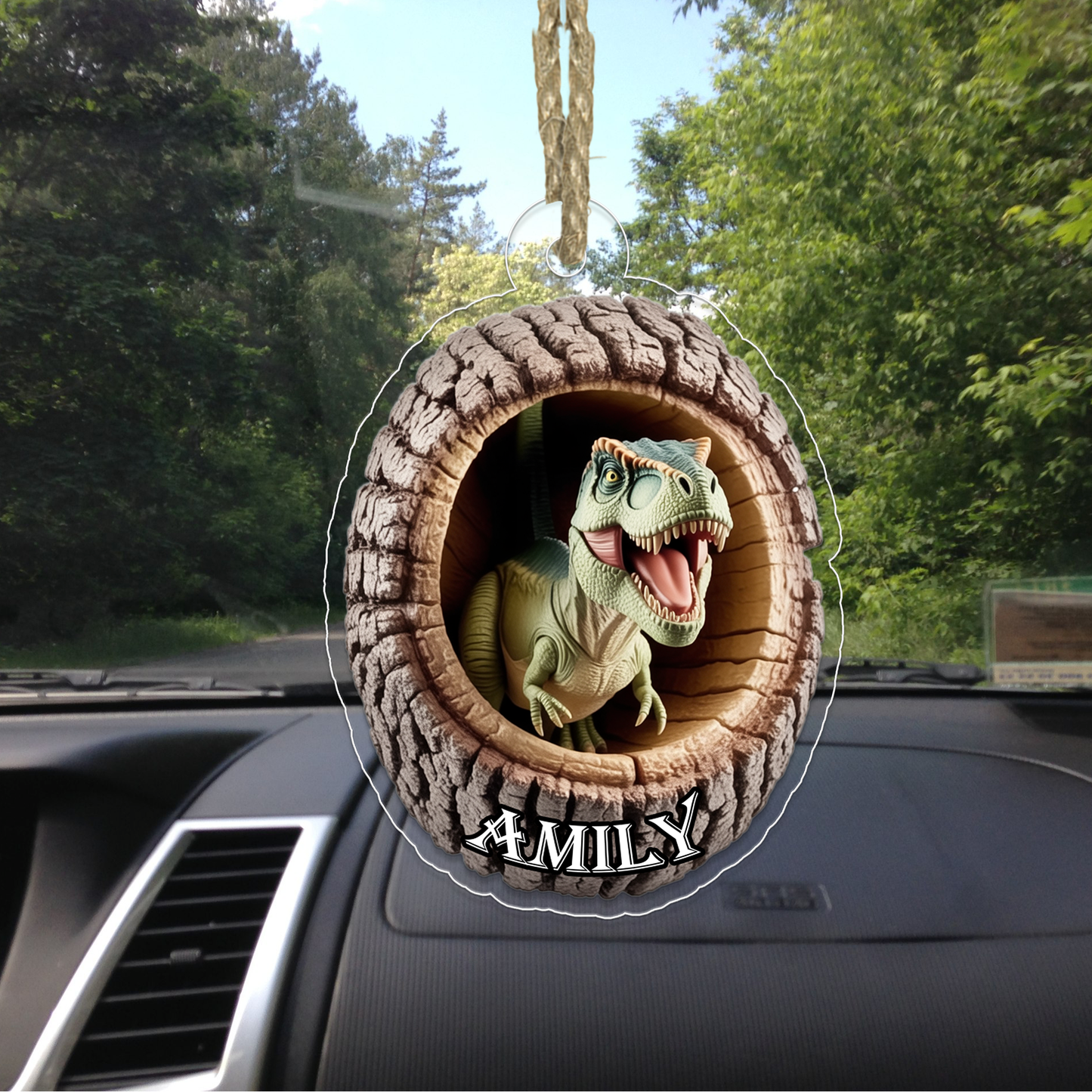 Personalized Christmas Dinosaur - Custom Name Dinosaur Dinosaur Car