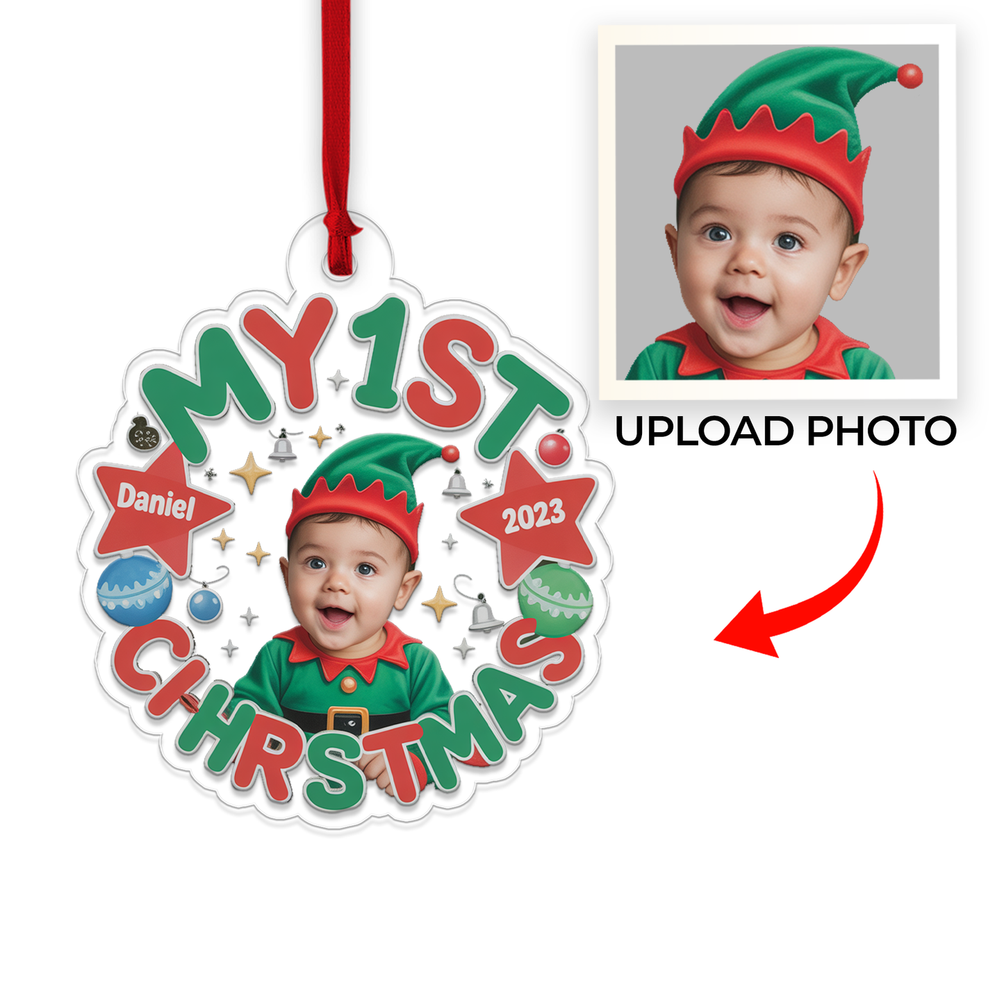 Custom Photo My First Christmas