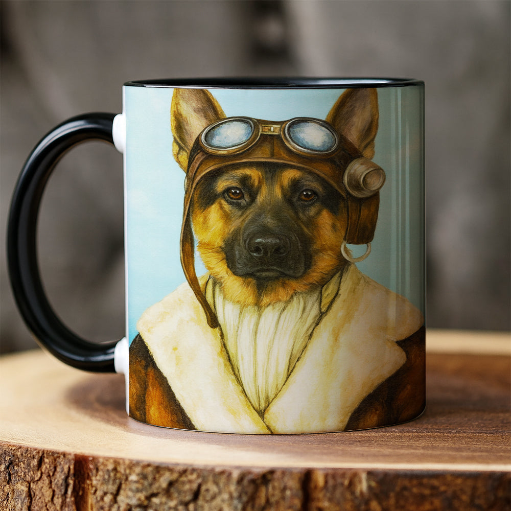 Custom Photo Portrait Pilot Mug Gift For Dog Lovers