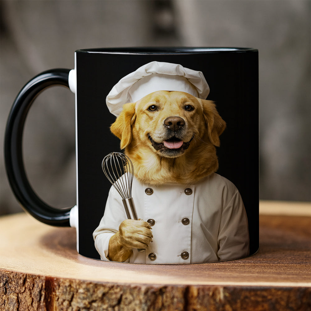 Custom Photo Dog Chef Mug _ Gift For Dog Lovers