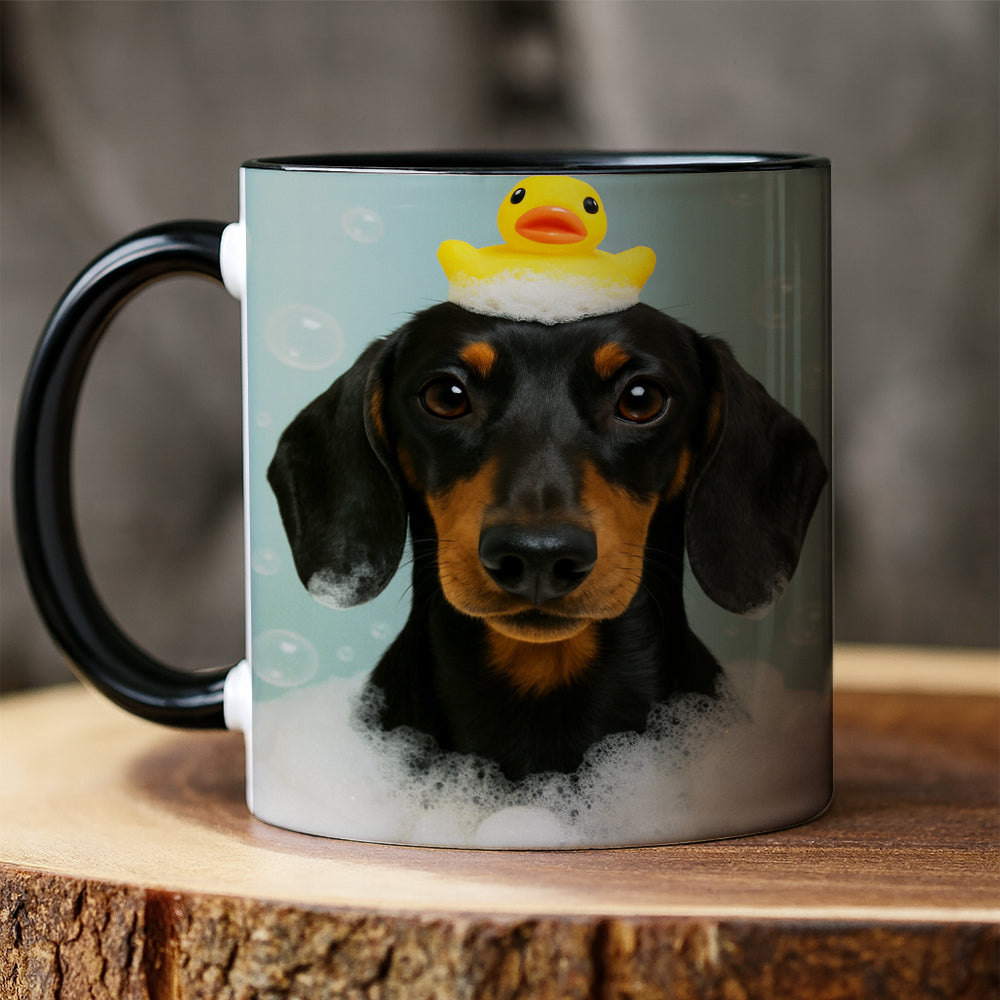 Custom Dog In Bathtub With Duck Toy