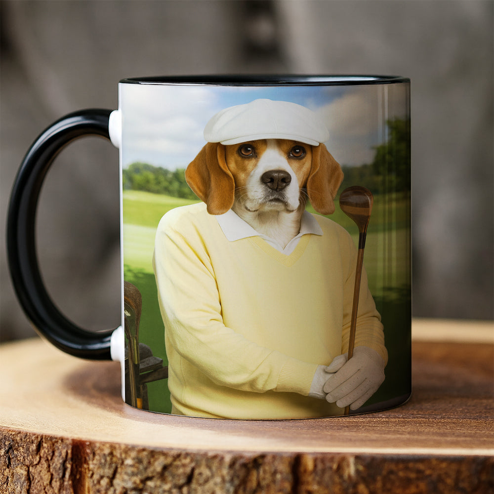 Custom Photo Golfer Dog Mug Gift For Dog Lovers