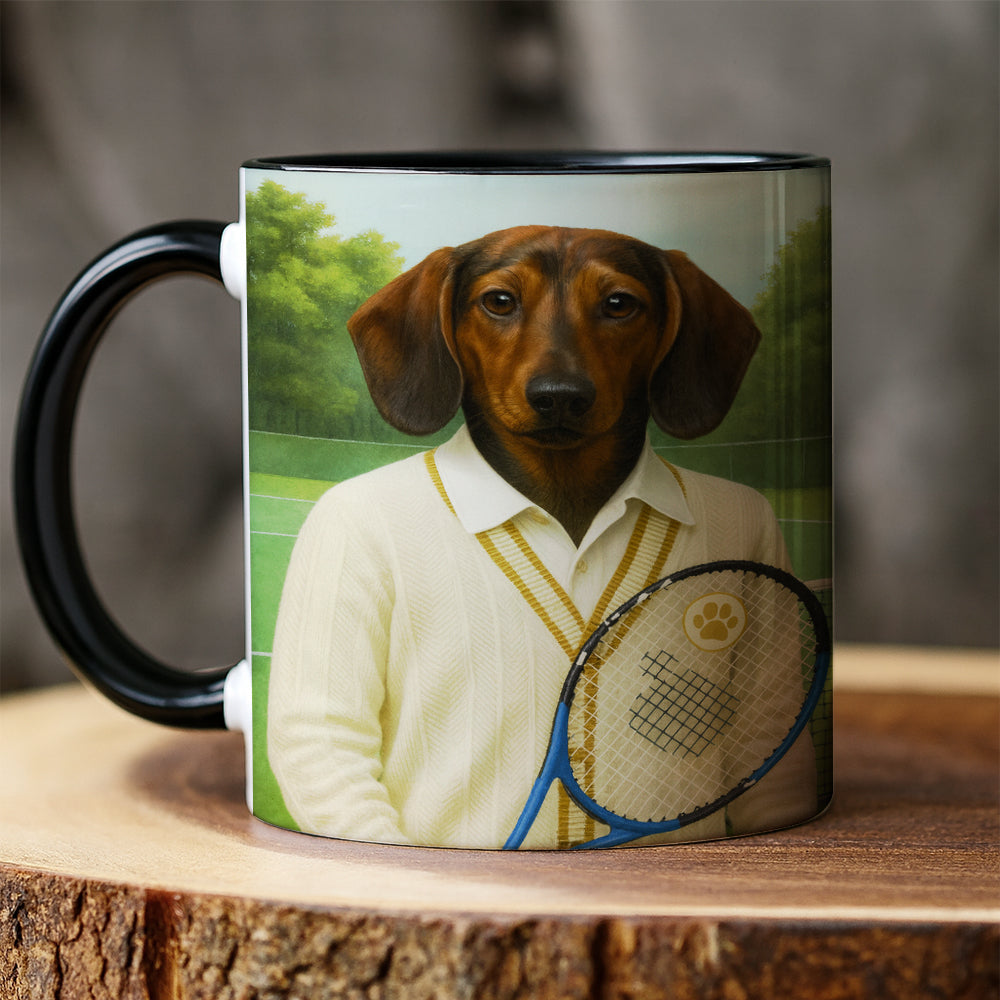 Custom Photo Tennis Player Dog Mug