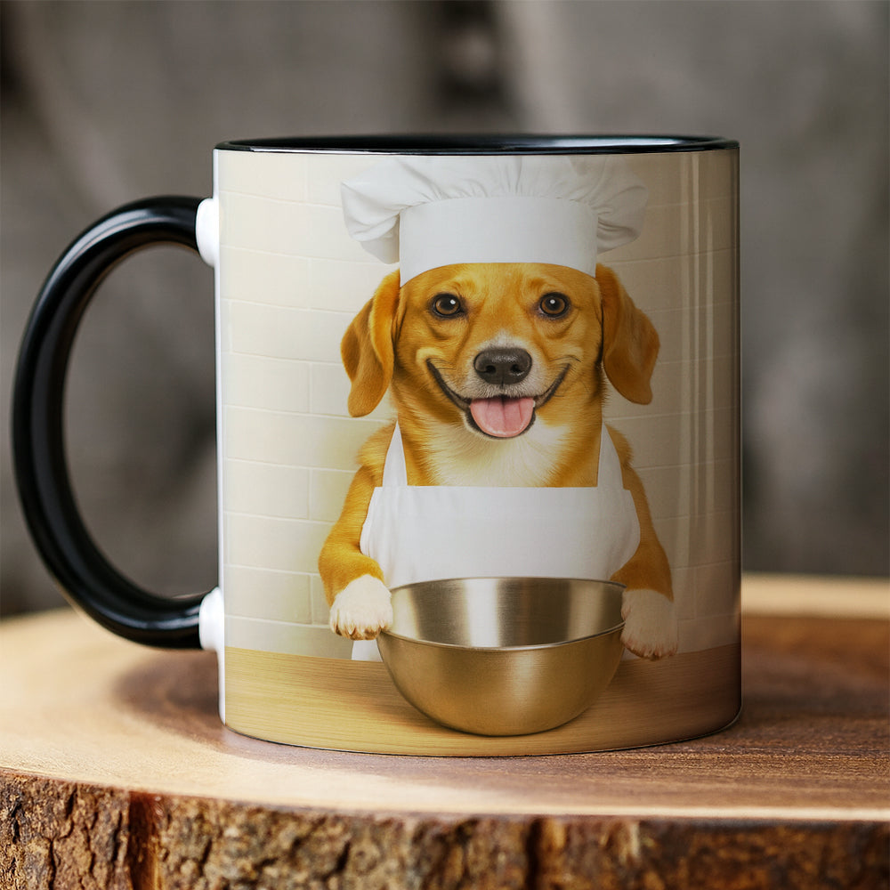 Custom Photo Dog Chef Mug Gift For Dog Lovers